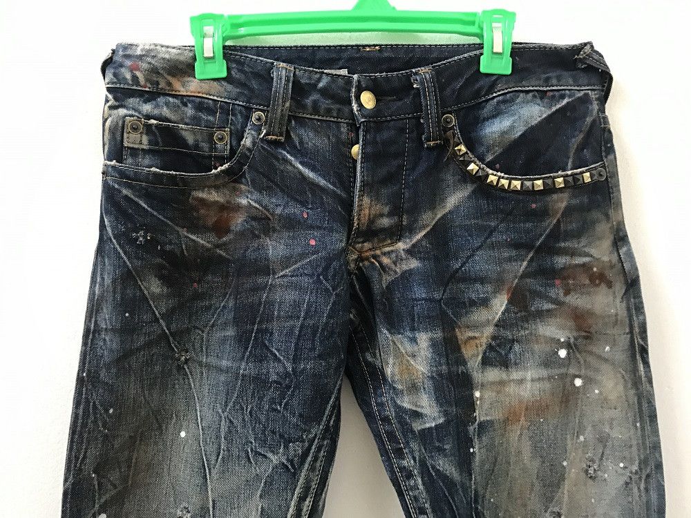 FranCisT MOR.K.S Francist Mor.K.S Painter Dirty Low Rise Denim Slim Jeans Size US 32 / EU 48 - 2 Thumbnail