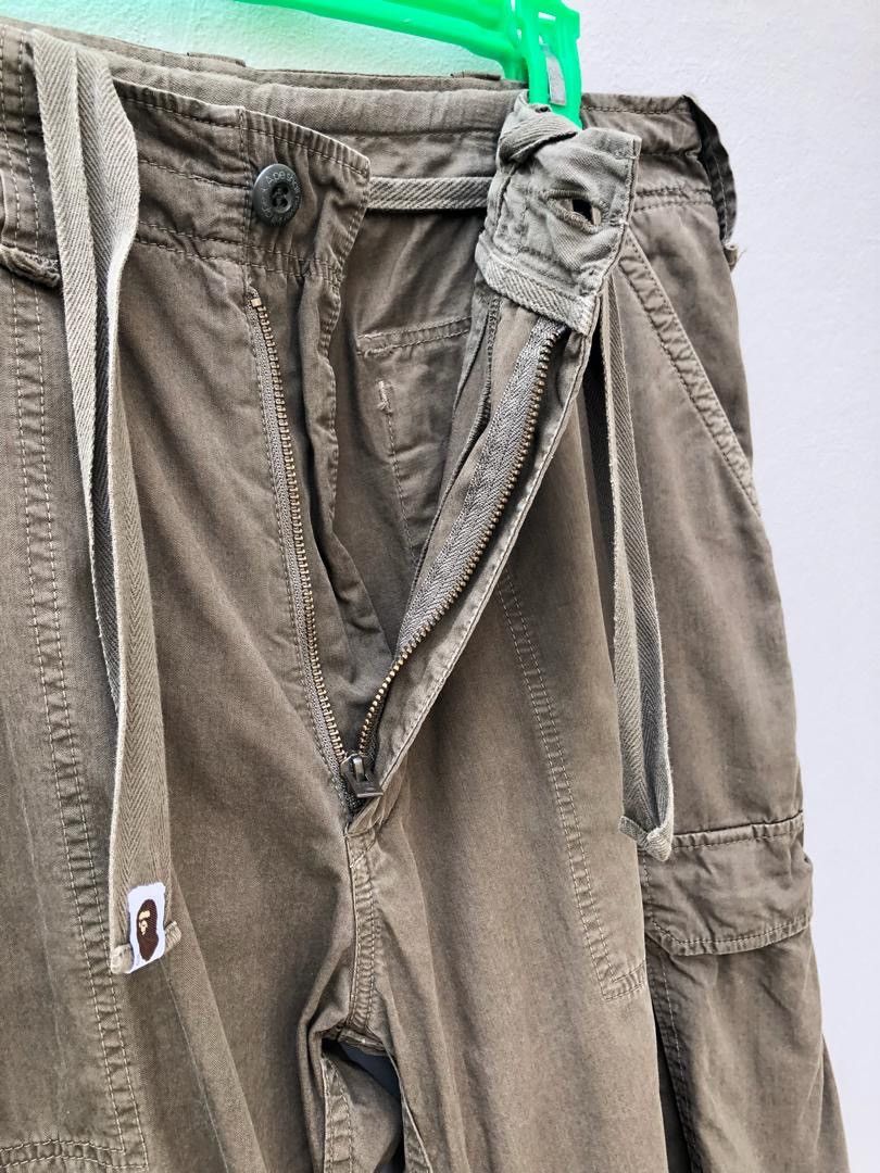 Bape × Nigo A Bathing Ape Olive Green Cargo Parachute Trouser Pant Size US 32 / EU 48 - 5 Thumbnail