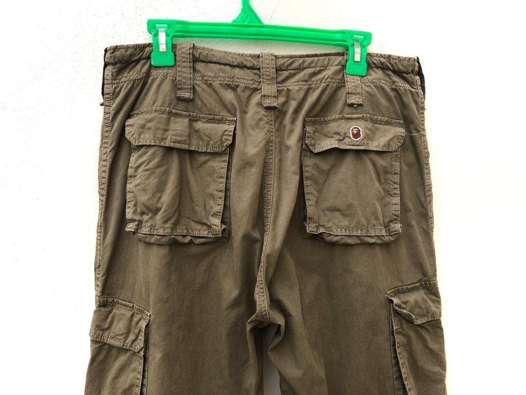 Bape × Nigo A Bathing Ape Olive Green Cargo Parachute Trouser Pant Size US 32 / EU 48 - 9 Thumbnail