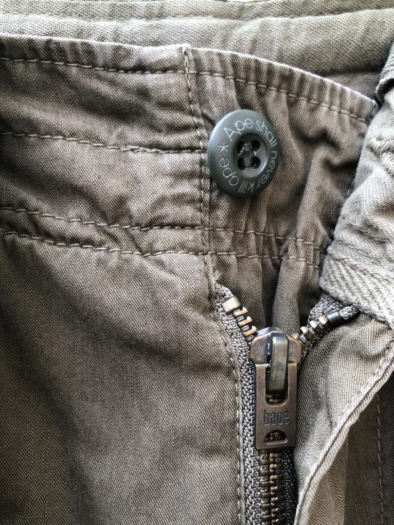 Bape × Nigo A Bathing Ape Olive Green Cargo Parachute Trouser Pant Size US 32 / EU 48 - 4 Thumbnail