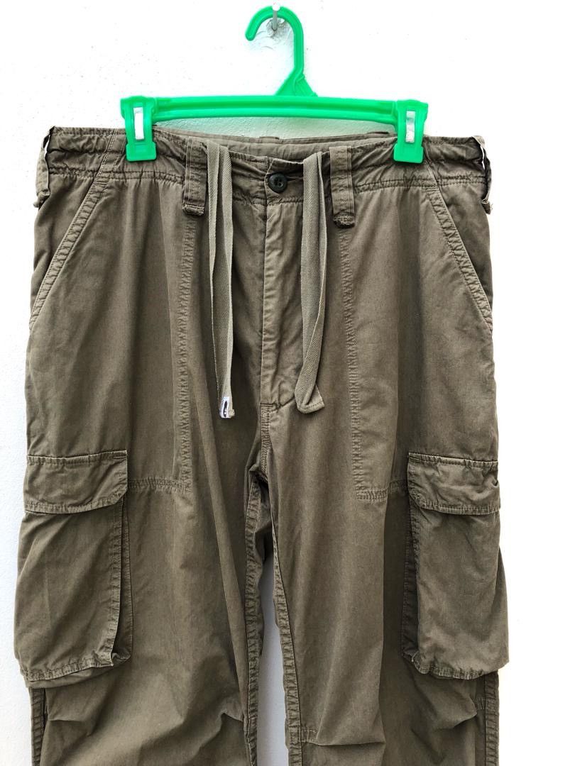Bape × Nigo A Bathing Ape Olive Green Cargo Parachute Trouser Pant Size US 32 / EU 48 - 2 Thumbnail