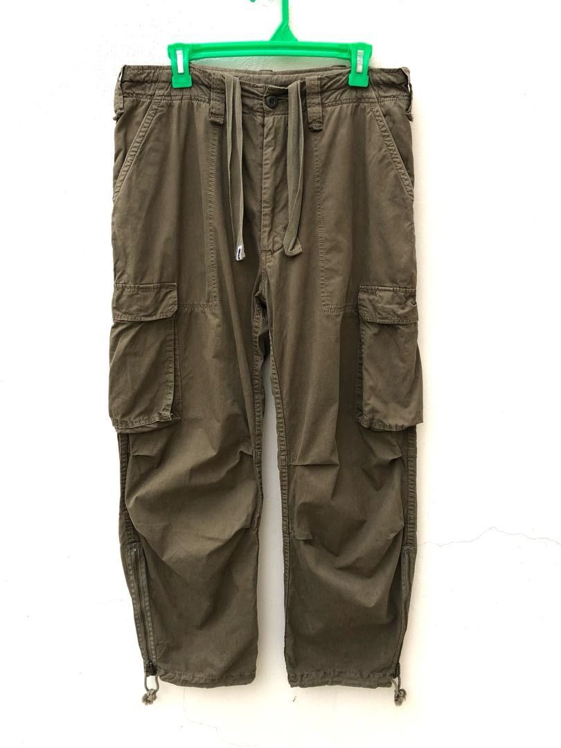 Bape × Nigo A Bathing Ape Olive Green Cargo Parachute Trouser Pant Size US 32 / EU 48 - 1 Thumbnail