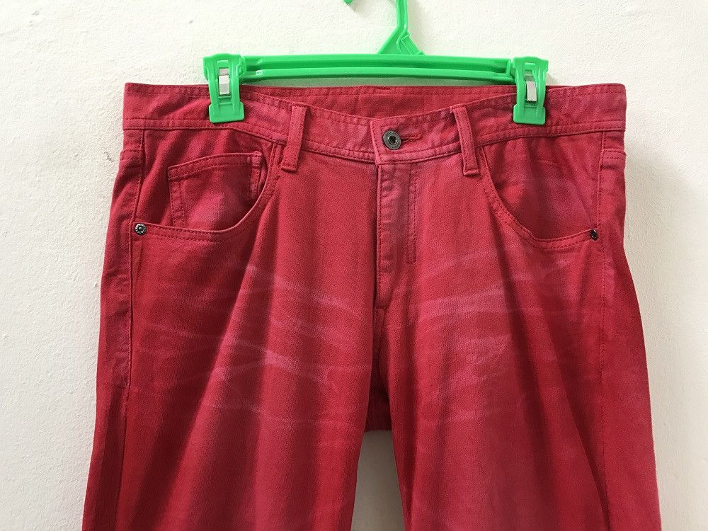 Black Barrett × Neil Barrett Neil Barrett Made in Japan Stone Wash Low Rise Slim Red Pant Size US 31 - 2 Thumbnail
