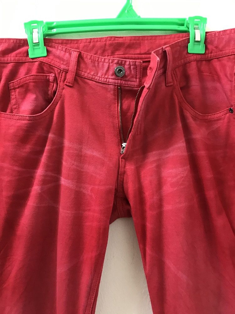 Black Barrett × Neil Barrett Neil Barrett Made in Japan Stone Wash Low Rise Slim Red Pant Size US 31 - 8 Thumbnail