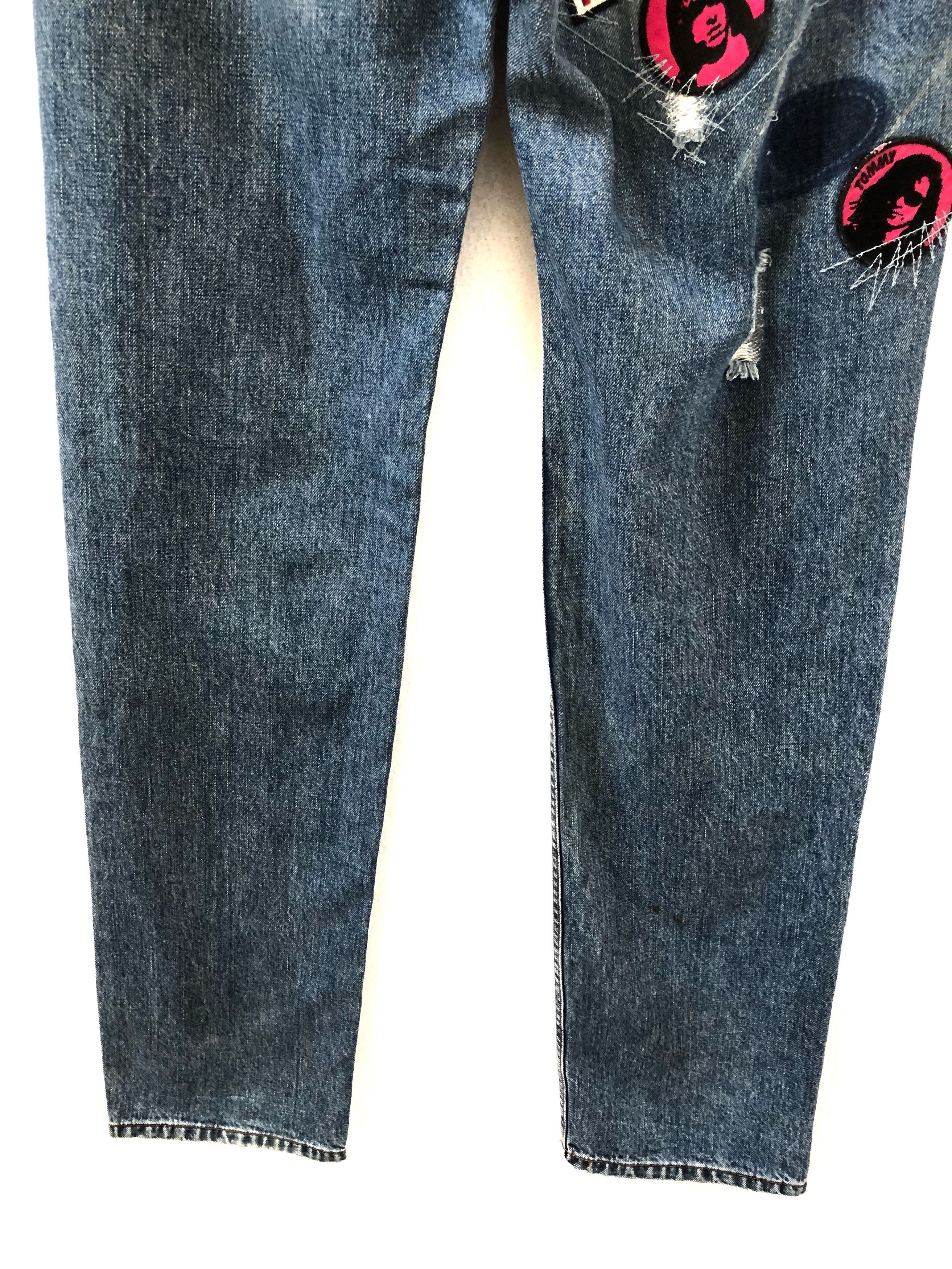 Band Tees × Hysteric Glamour HG X Ramones Punk Rock Band Rips Patches Denim Slim Size US 30 / EU 46 - 12 Thumbnail