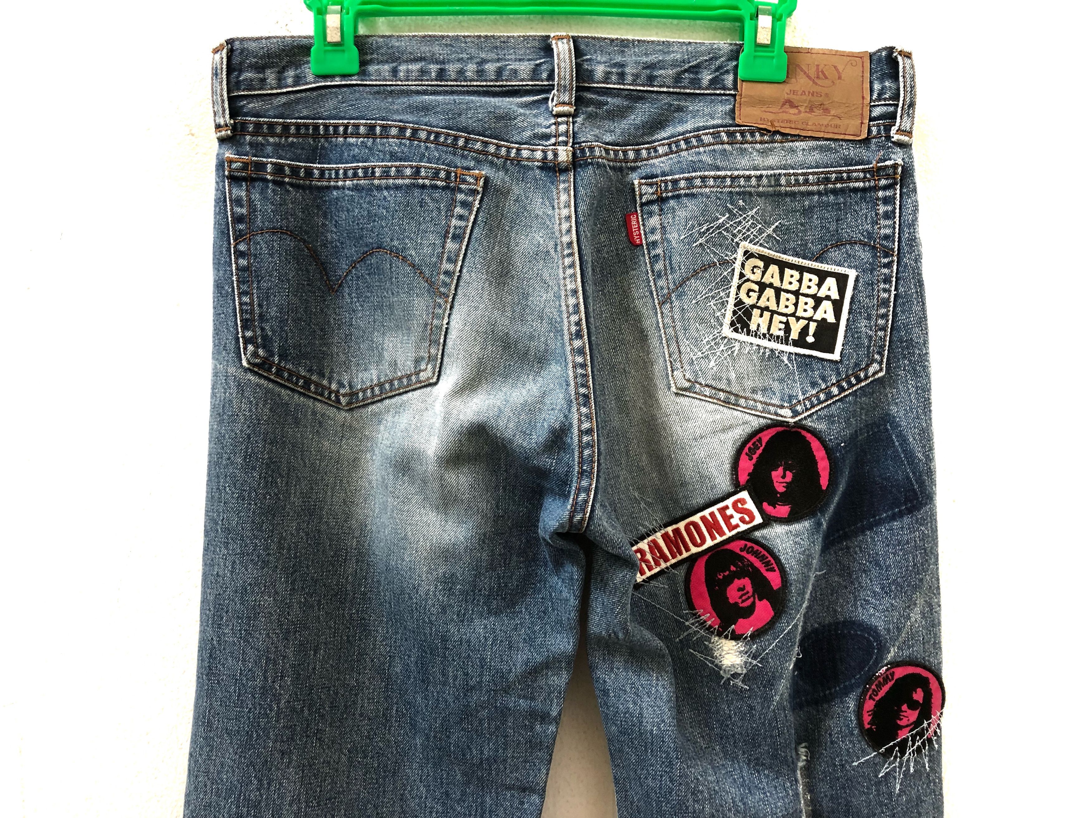 Band Tees × Hysteric Glamour HG X Ramones Punk Rock Band Rips Patches Denim Slim Size US 30 / EU 46 - 10 Thumbnail