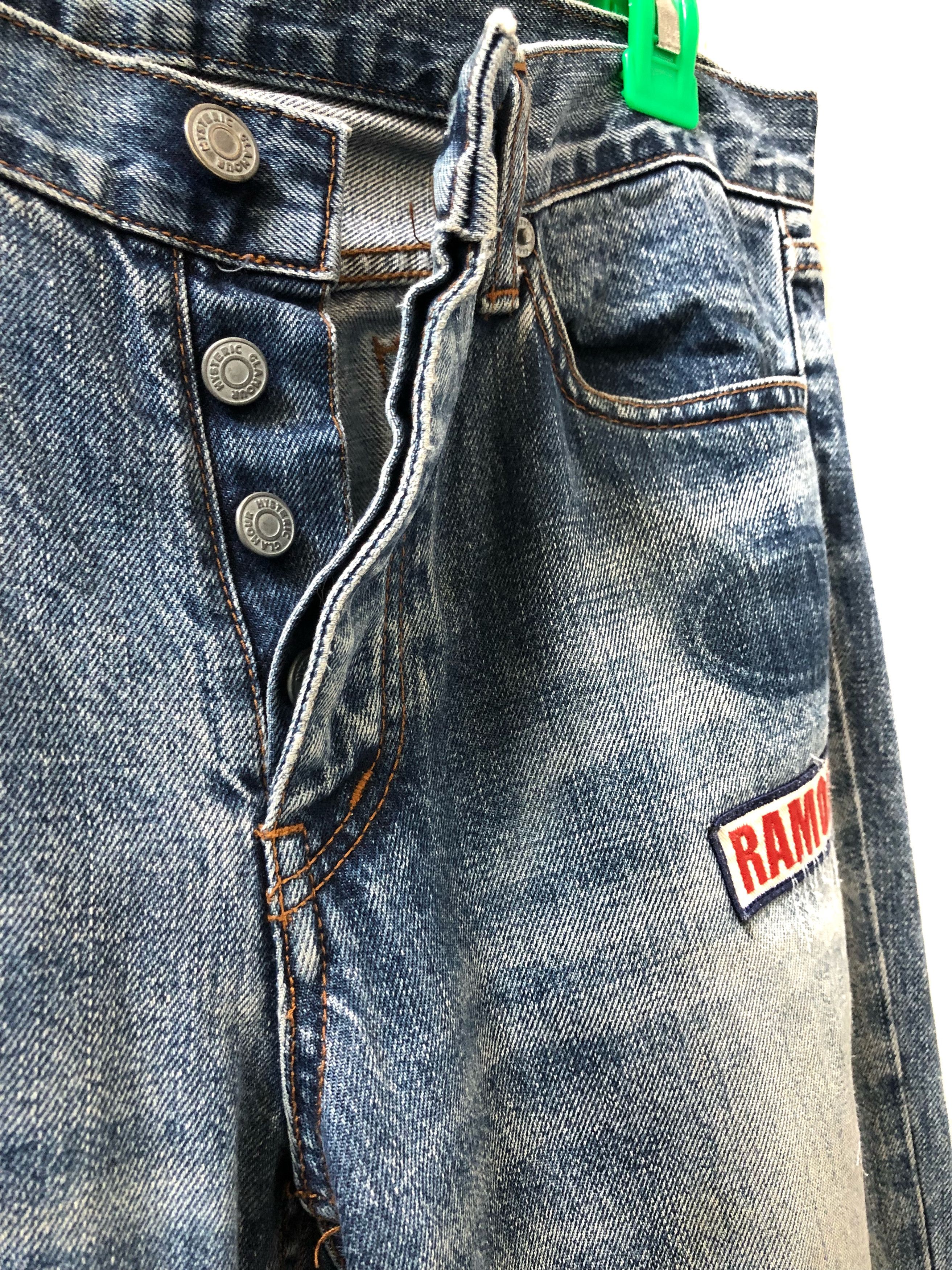 Band Tees × Hysteric Glamour HG X Ramones Punk Rock Band Rips Patches Denim Slim Size US 30 / EU 46 - 8 Thumbnail