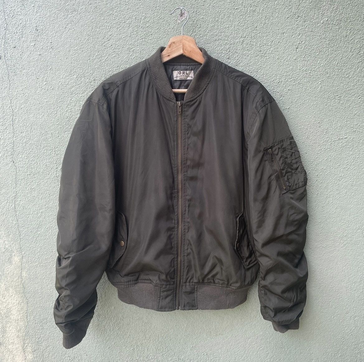Japanese Brand Vintage GRL Zipper Ups Bomber Style Jacket Size US L / EU 52-54 / 3 - 1 Thumbnail
