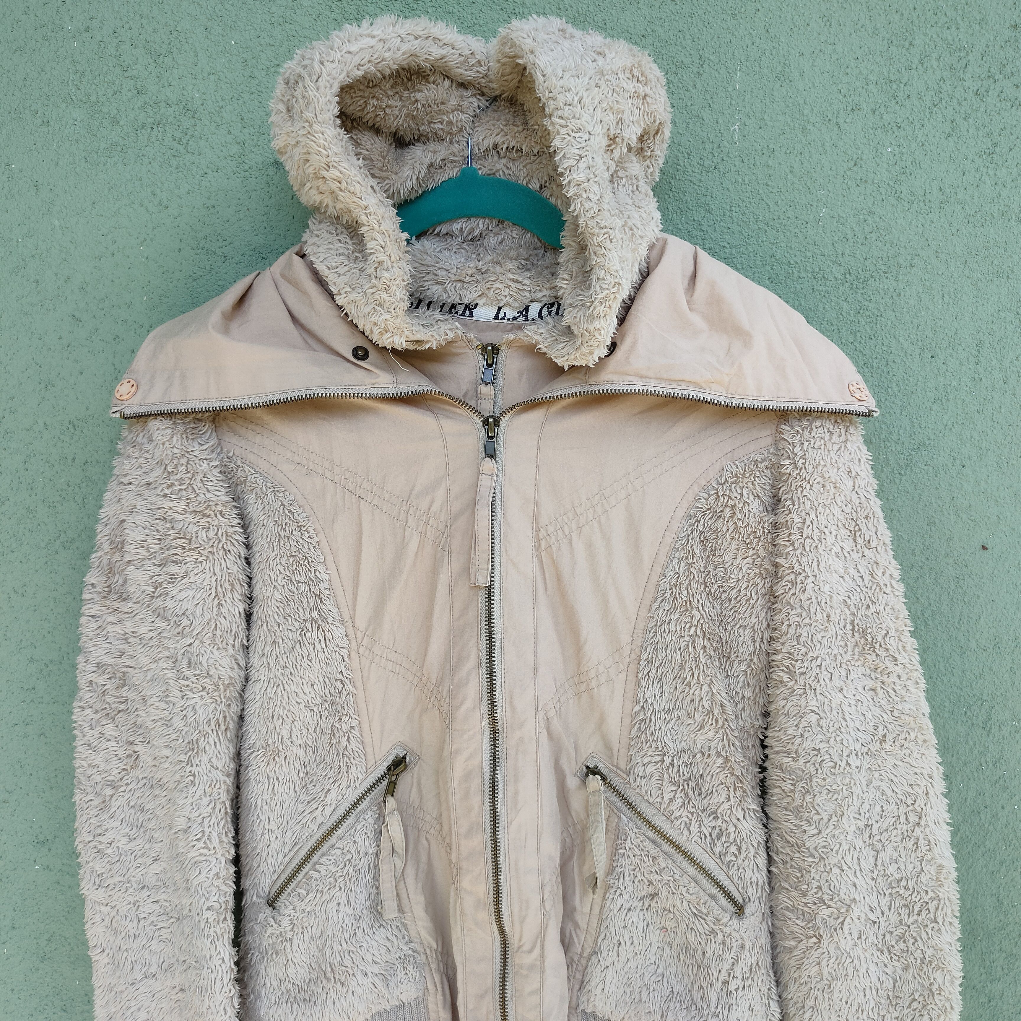 Designer Vintage L.A Glitter Sherpa Fleece Zipper Hoodie Jacket Size US M / EU 48-50 / 2 - 4 Thumbnail