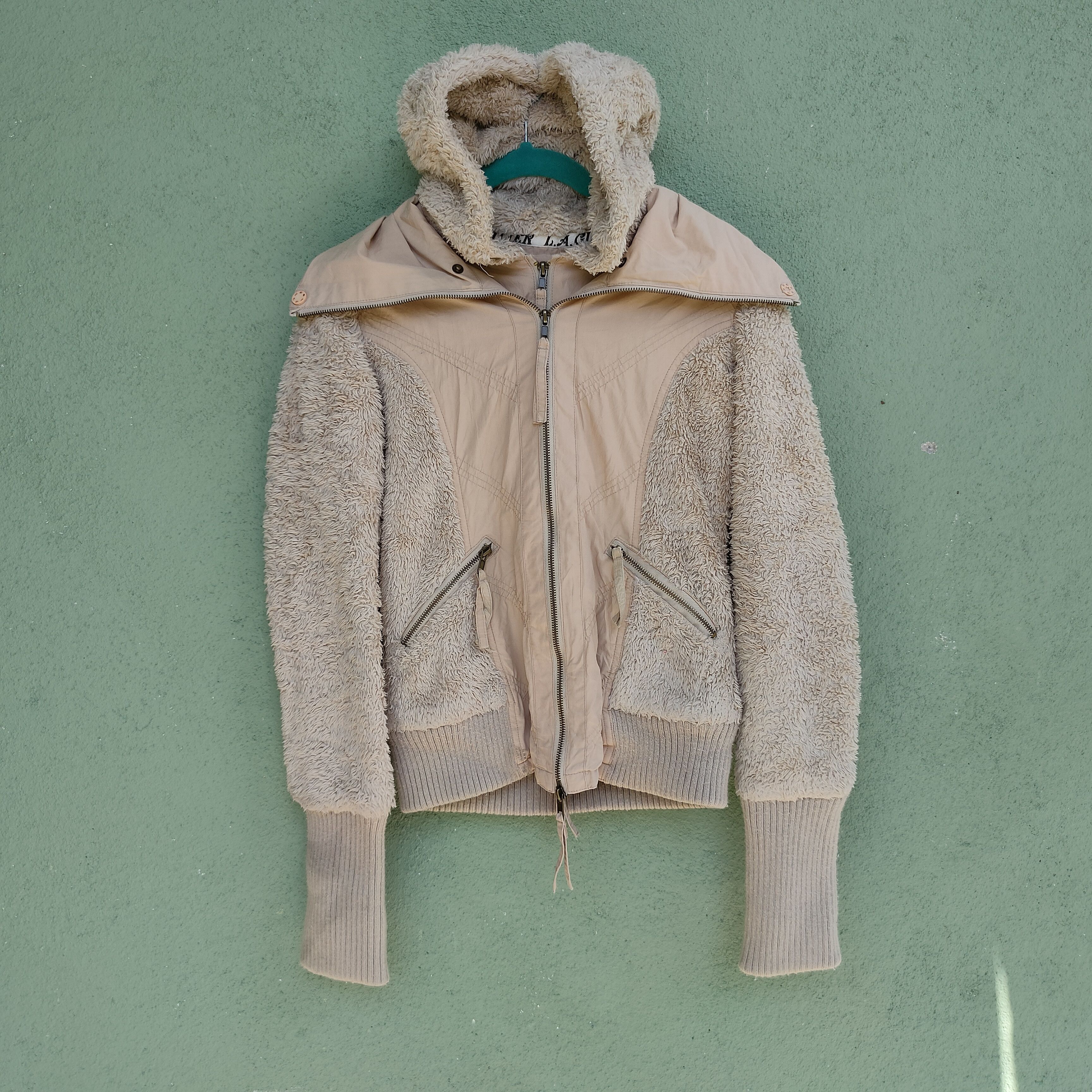 Designer Vintage L.A Glitter Sherpa Fleece Zipper Hoodie Jacket Size US M / EU 48-50 / 2 - 5 Thumbnail
