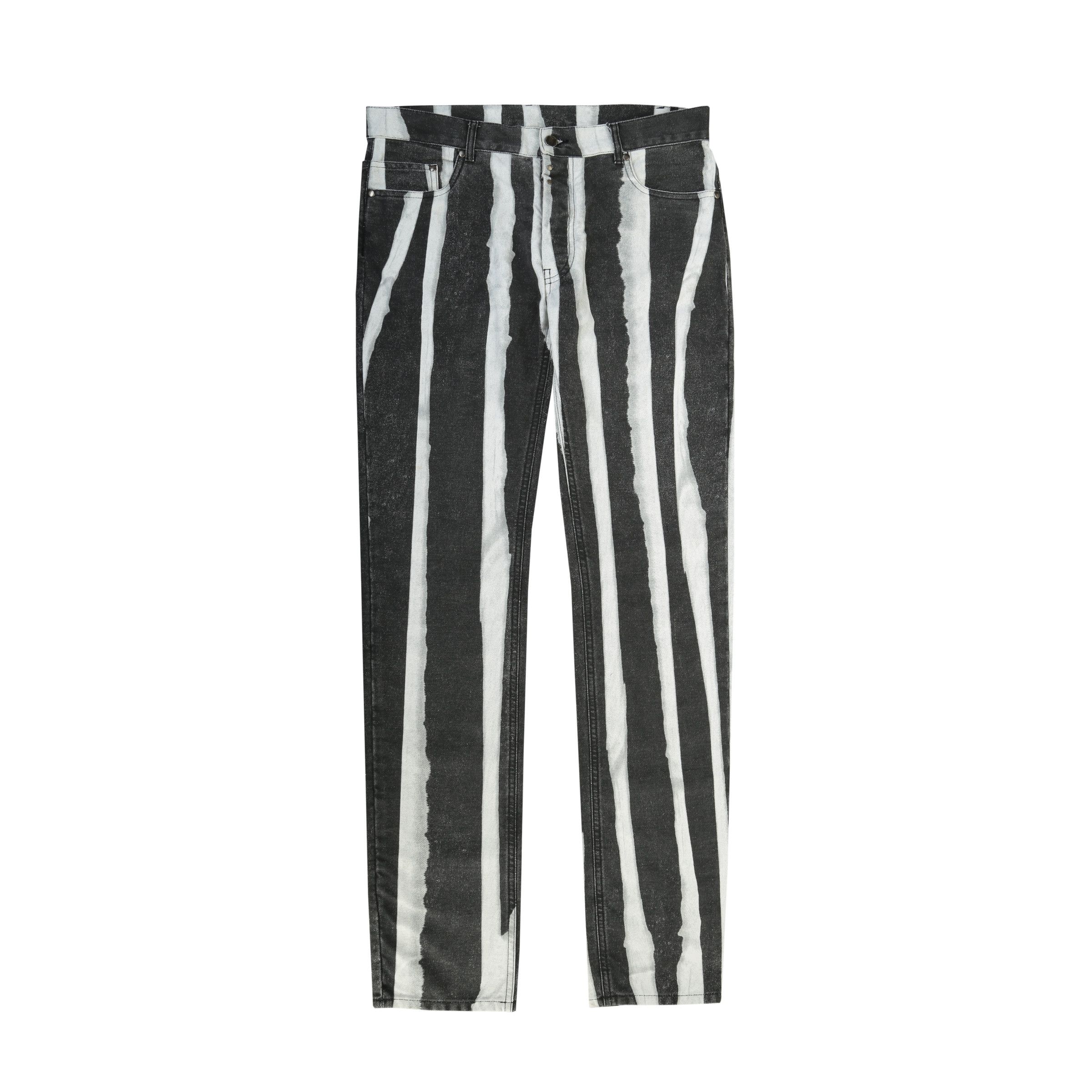 image of Archival Clothing x Maison Margiela Runway Fw2010 Black And White Stripe Jeans, Men's (Size 32)
