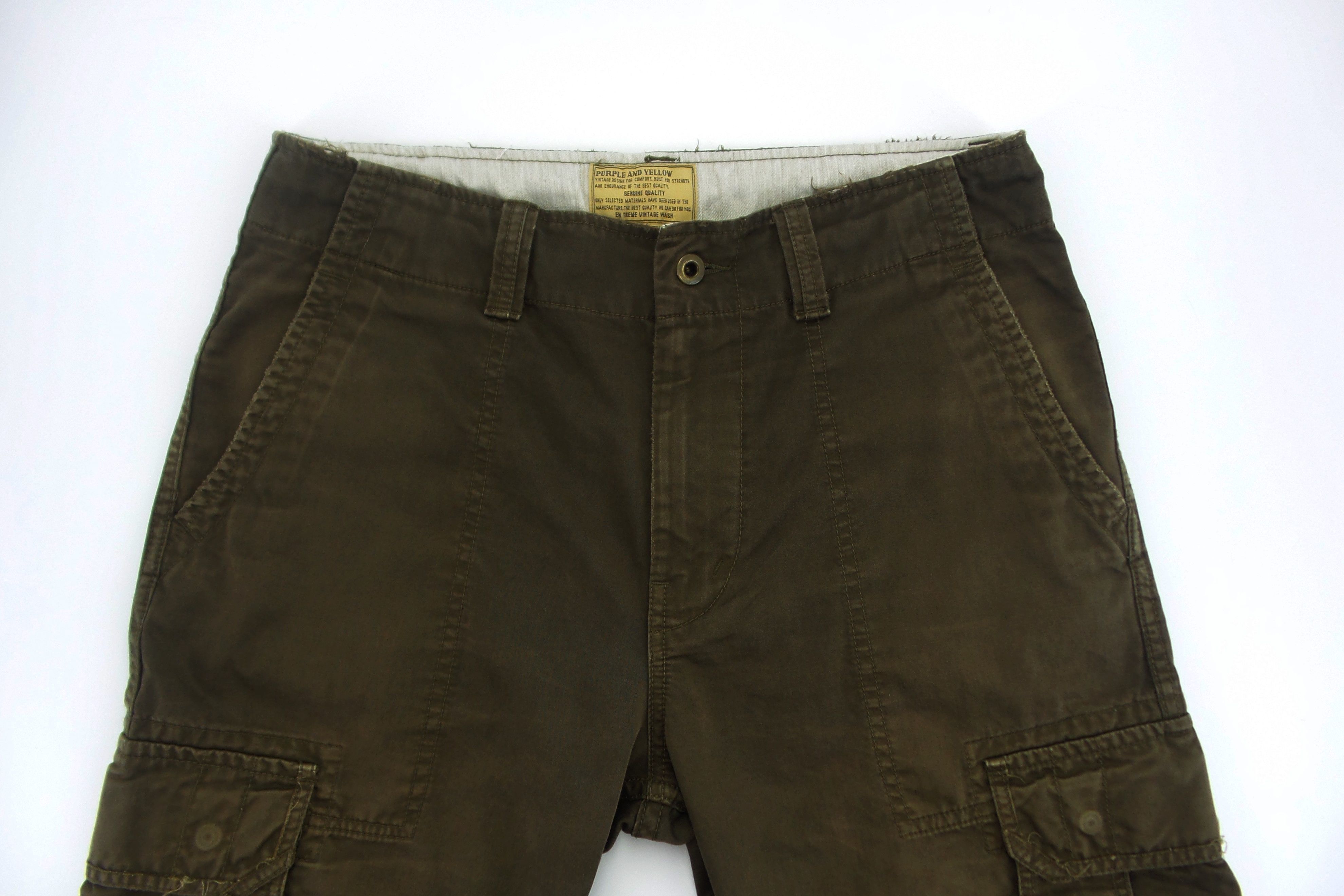 Japanese Brand Purple & Yellow Tactical Cargo Pants W33xL41.5 Size US 33 - 2 Thumbnail