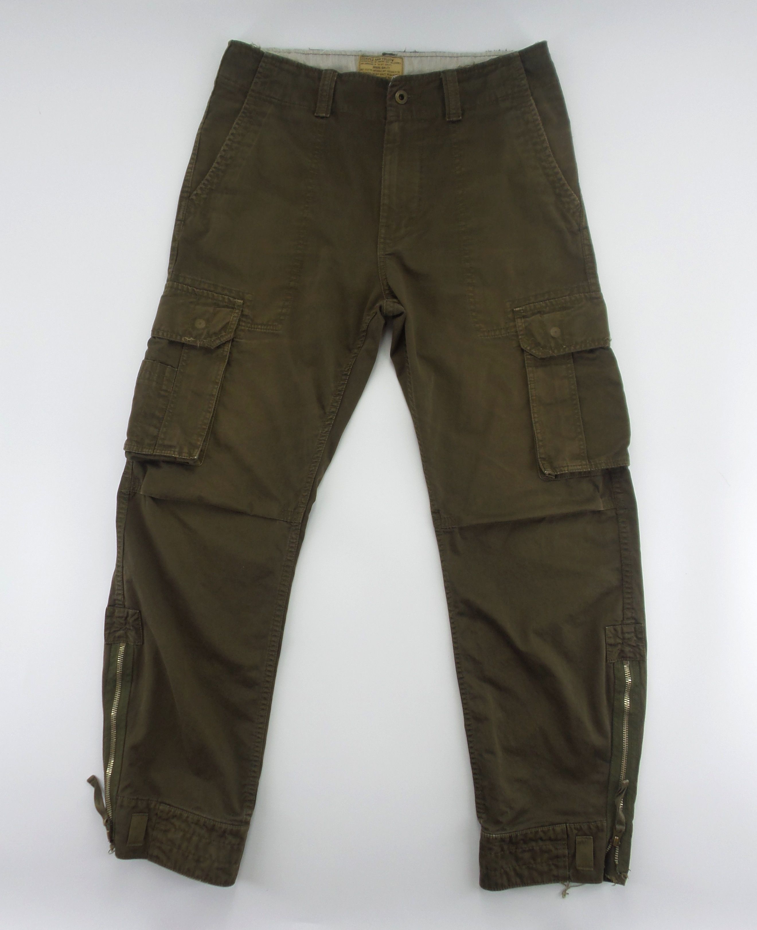 Japanese Brand Purple & Yellow Tactical Cargo Pants W33xL41.5 Size US 33 - 1 Thumbnail