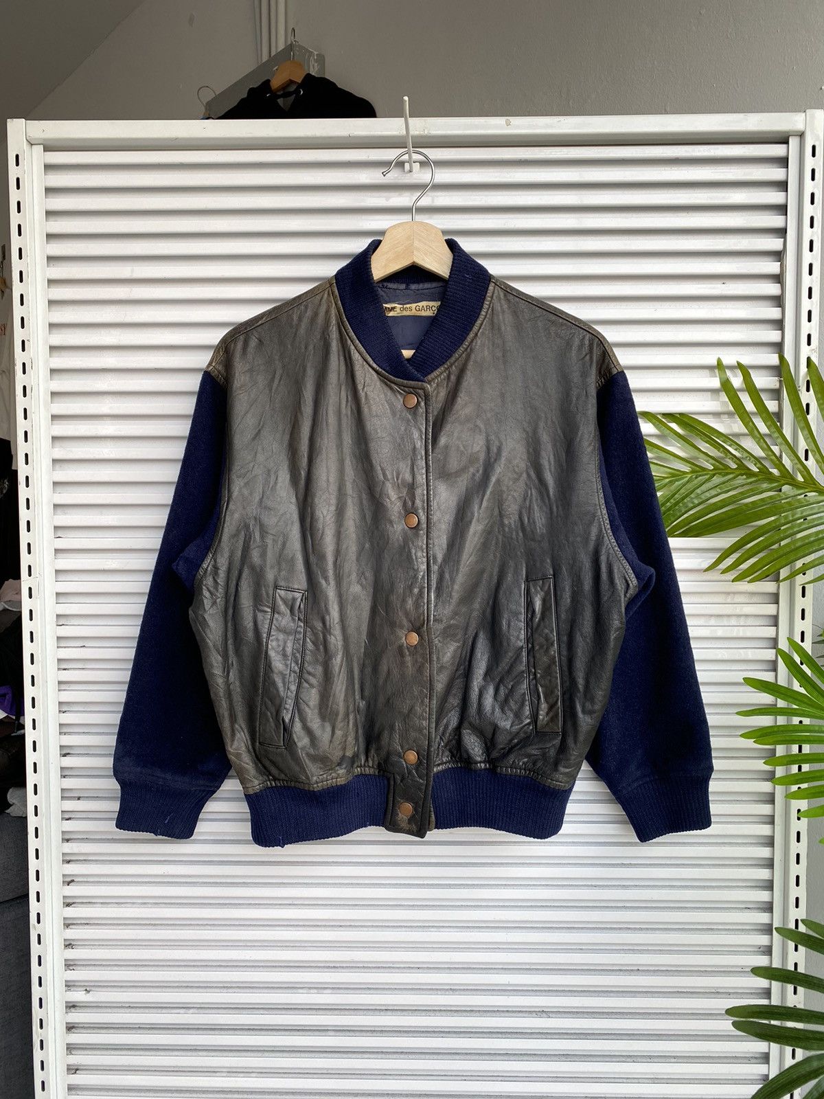Comme des Garcons OG Vintage Comme Des Garçon Varsity Leather Wool Jacket Size US M / EU 48-50 / 2 - 1 Thumbnail