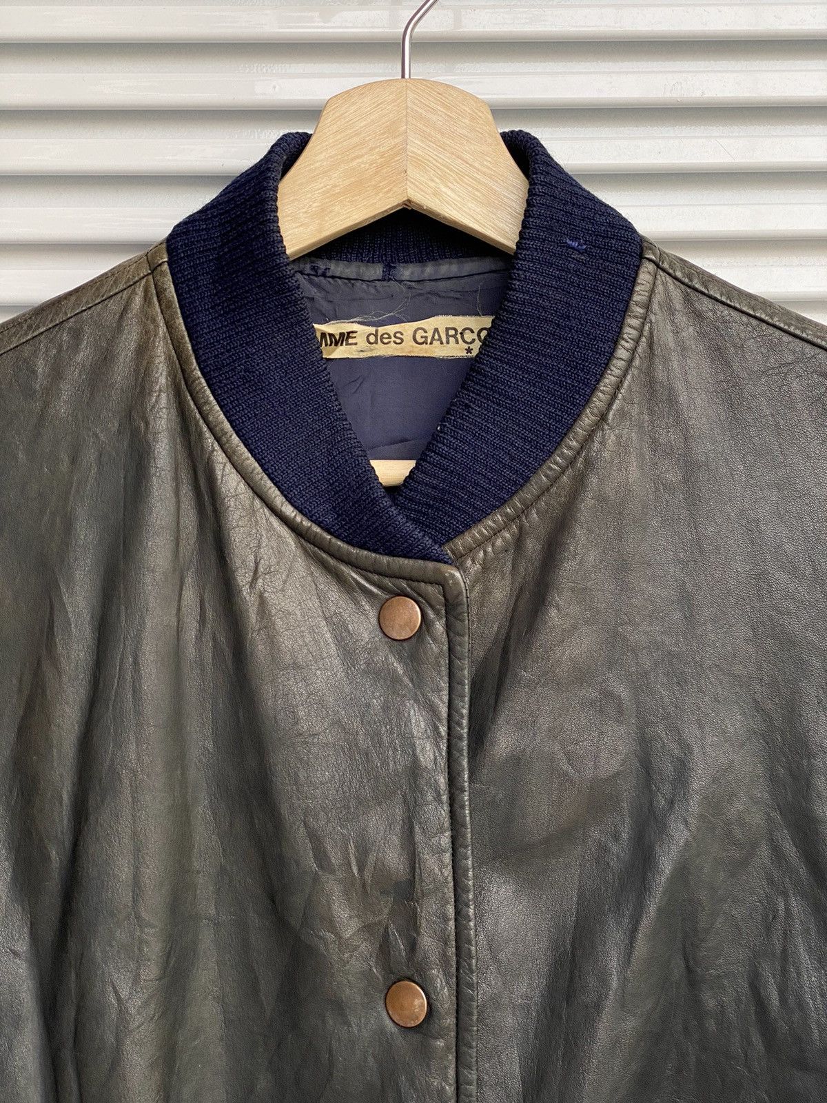 Comme des Garcons OG Vintage Comme Des Garçon Varsity Leather Wool Jacket Size US M / EU 48-50 / 2 - 3 Thumbnail