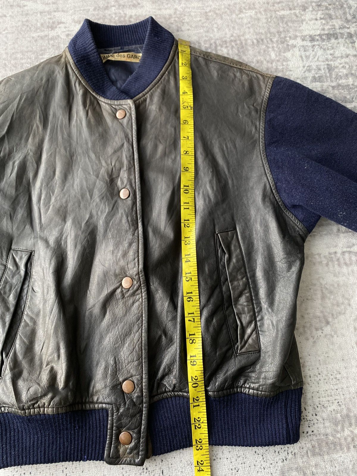 Comme des Garcons OG Vintage Comme Des Garçon Varsity Leather Wool Jacket Size US M / EU 48-50 / 2 - 11 Thumbnail