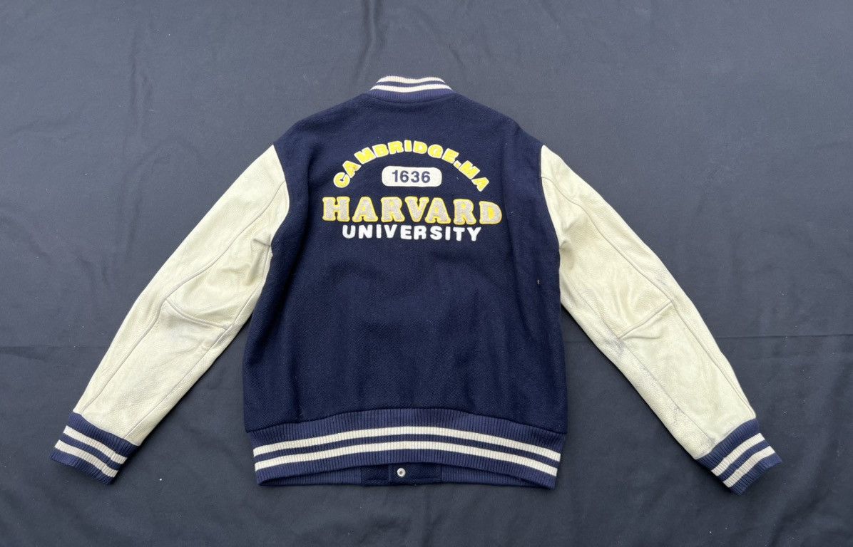 Leather Vintage 2000s Harvard University Crimson Varsity Jacket Size US L / EU 52-54 / 3 - 4 Thumbnail