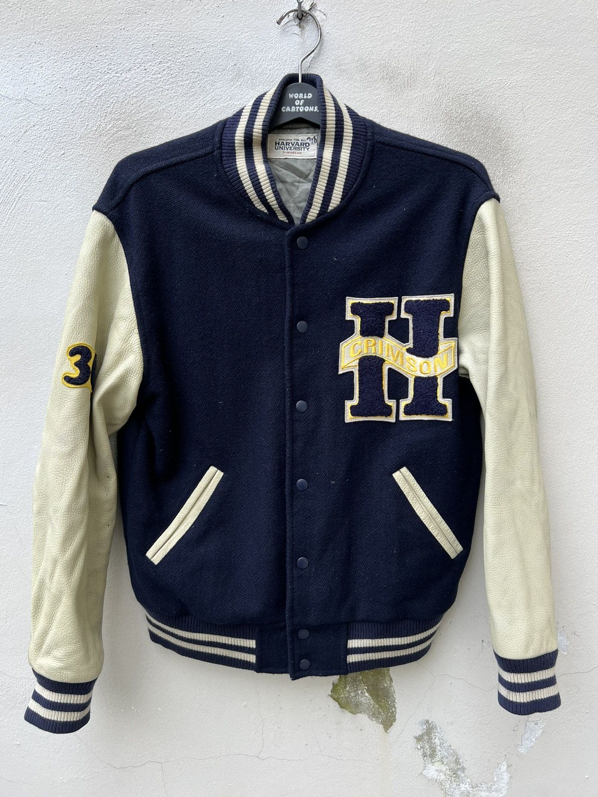 Leather Vintage 2000s Harvard University Crimson Varsity Jacket Size US L / EU 52-54 / 3 - 11 Thumbnail