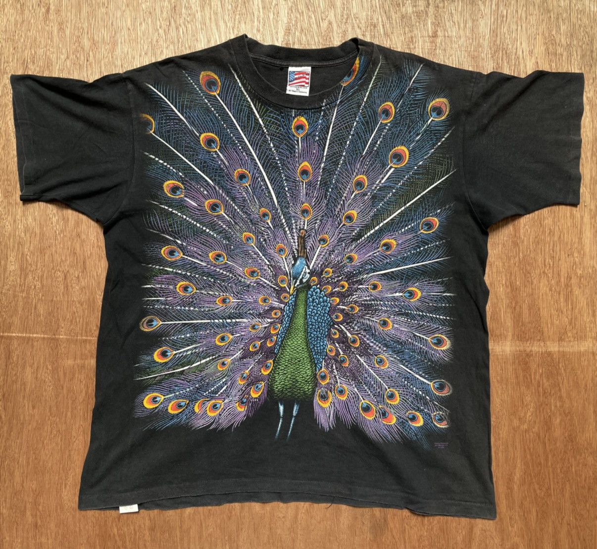 Vintage Animal tee peacock 90s vintage print Size US L / EU 52-54 / 3 - 1 Thumbnail