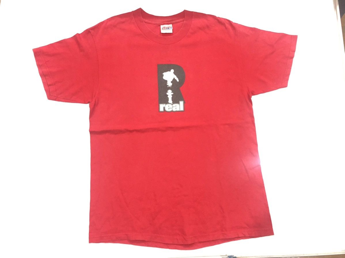 image of Skategang x Vintage Real Skateboard Tee in Red, Men's (Size XL)