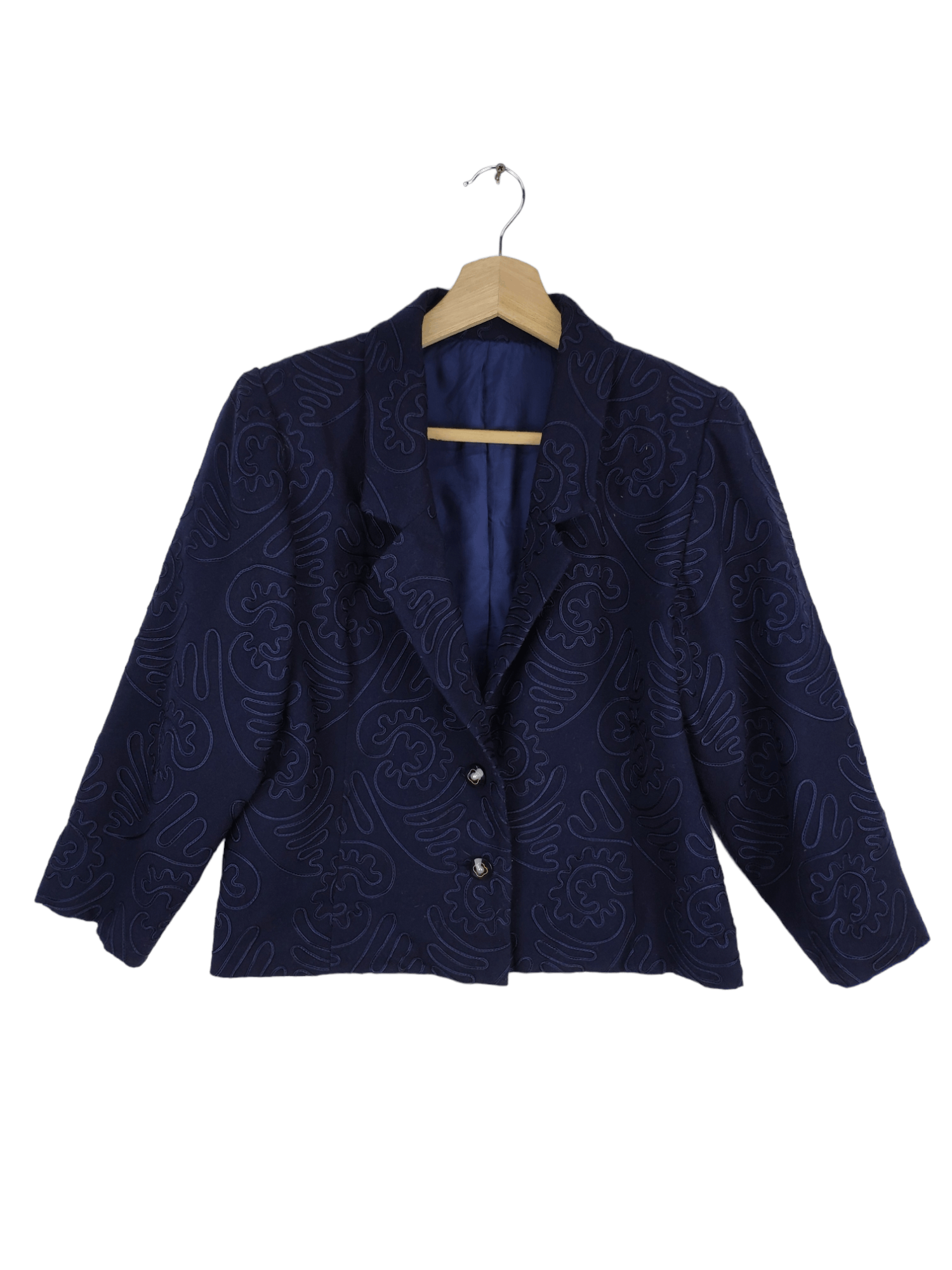 Japanese Brand Vintage Wool Blazer Embroidered Custom Made Size S / US 4 / IT 40 - 1 Thumbnail