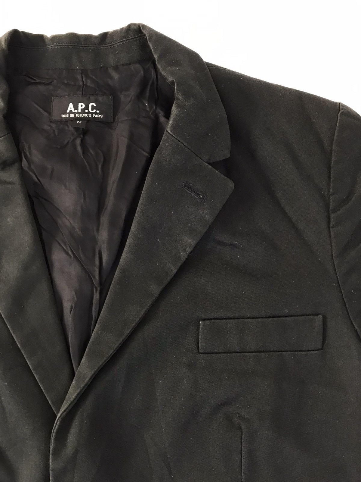 A.P.C. A.P.C Rue De Fleurs Paris Black Simple Blazer Coat Jacket Size S / US 4 / IT 40 - 4 Thumbnail