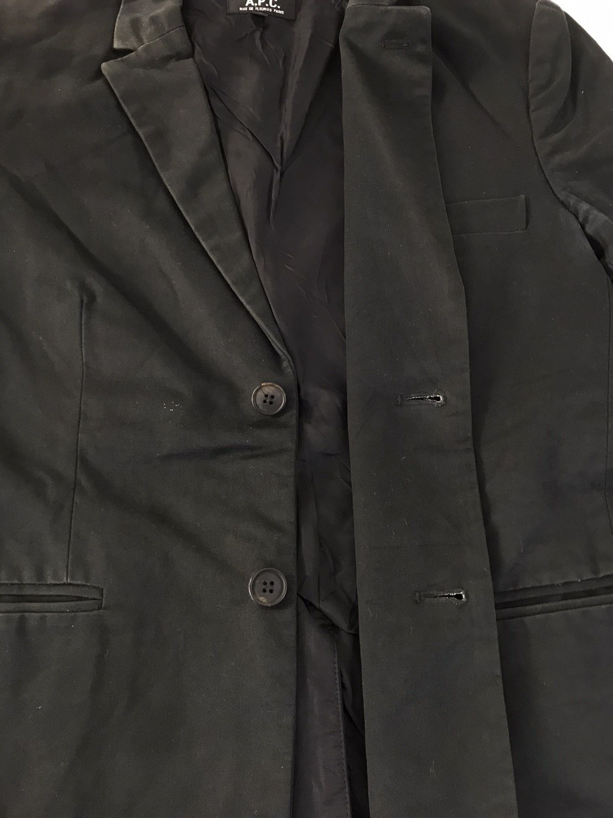 A.P.C. A.P.C Rue De Fleurs Paris Black Simple Blazer Coat Jacket Size S / US 4 / IT 40 - 5 Thumbnail