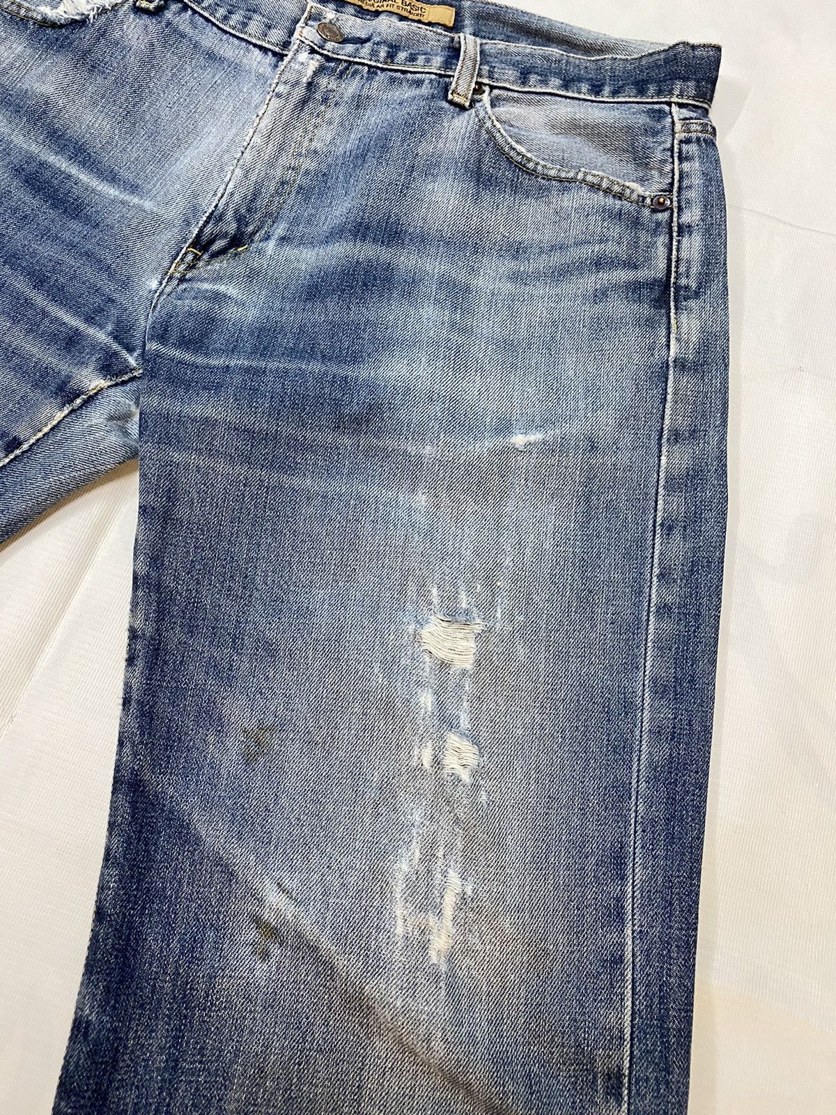 Japanese Brand × Uniqlo × Vintage S002 Uniqlo Distressed Denim Pant Size US 34 / EU 50 - 4 Thumbnail