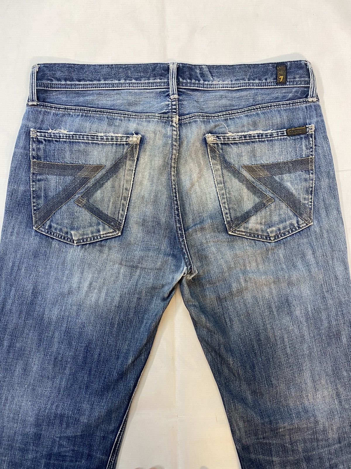 7 For All Mankind 7 For All Mandkind Distressed Denim Pant Size US 36 / EU 52 - 15 Thumbnail