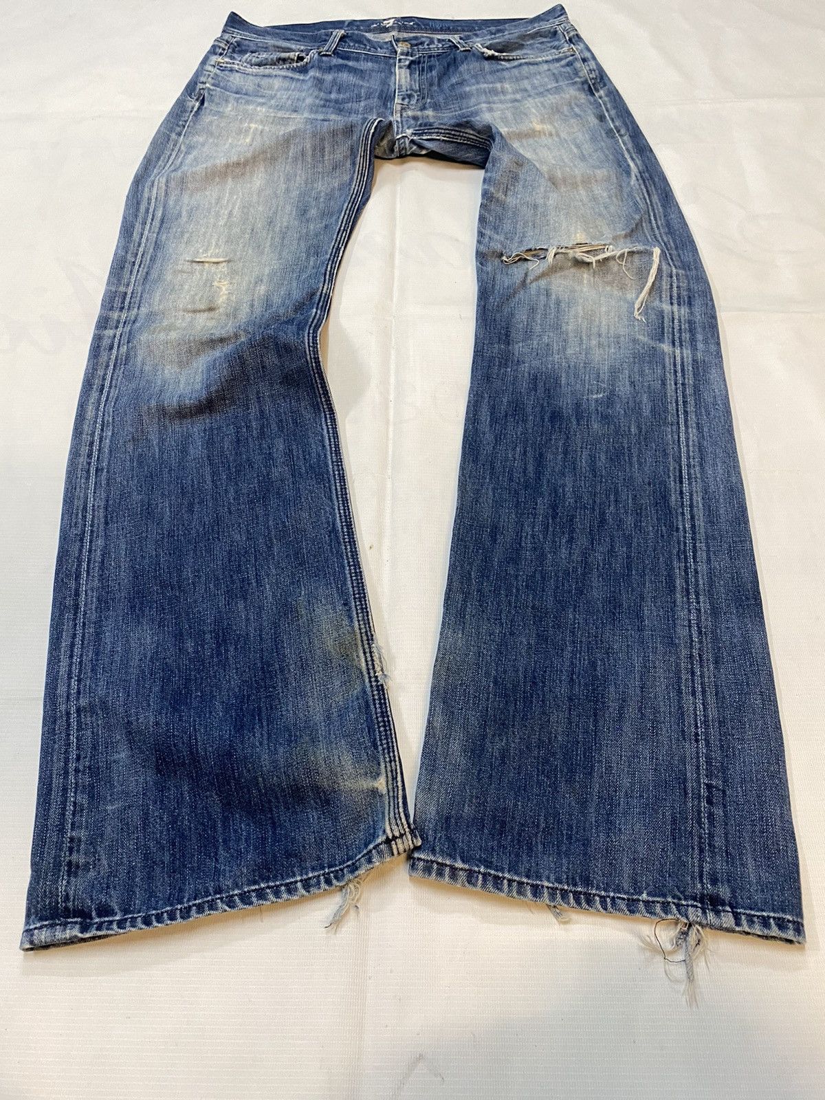 7 For All Mankind 7 For All Mandkind Distressed Denim Pant Size US 36 / EU 52 - 6 Thumbnail