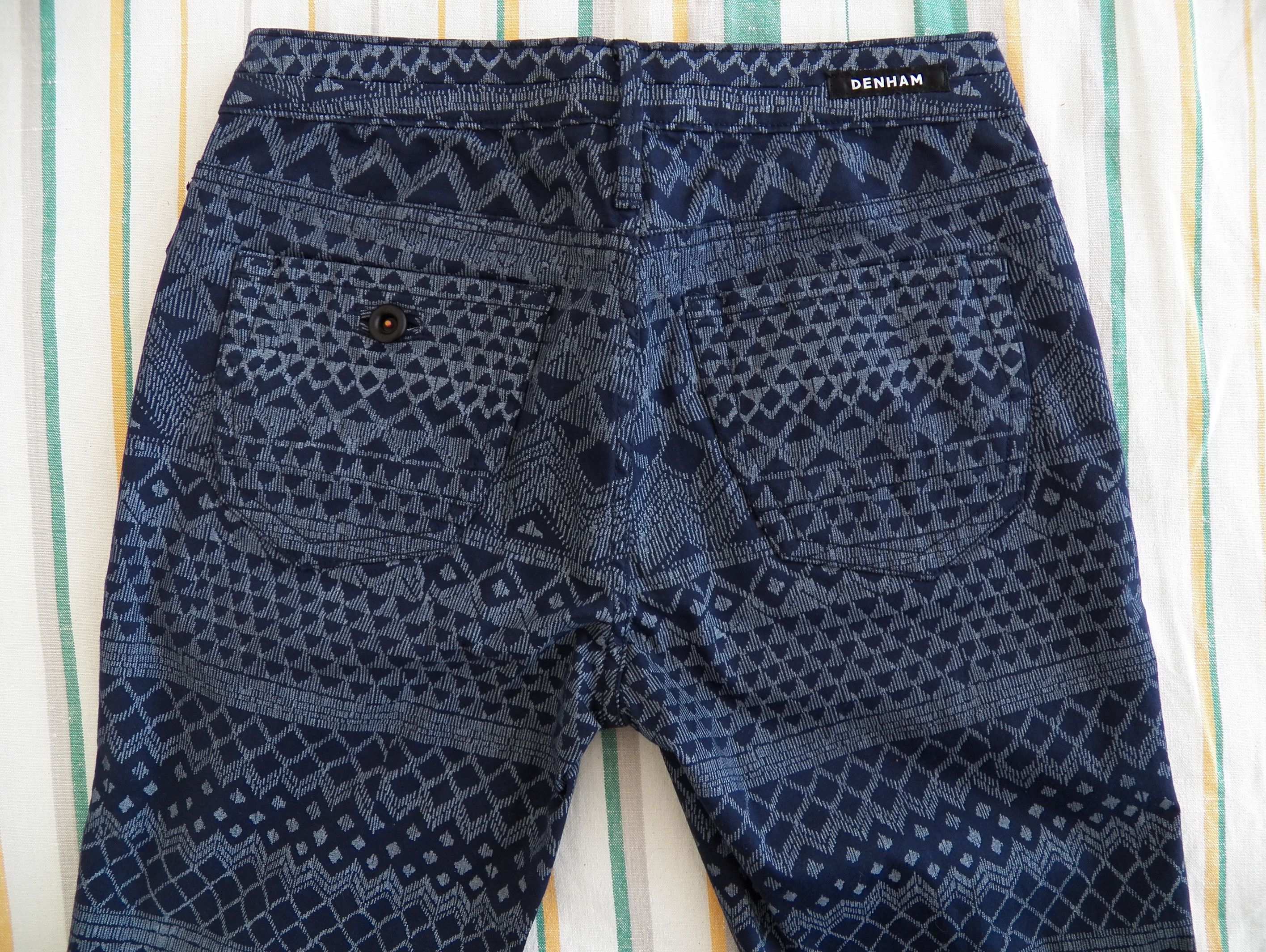 DENHAM Denham Skinny+ Jeans W27 L34 Blue Geometrical Print Stretch Size 27" / US 4 / IT 40 - 5 Thumbnail