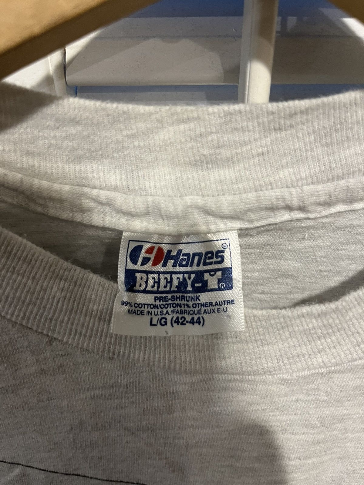 Hanes × Vintage 90s Hanes Beefy Fishing T-Shirt Size US L / EU 52-54 / 3 - 2 Thumbnail
