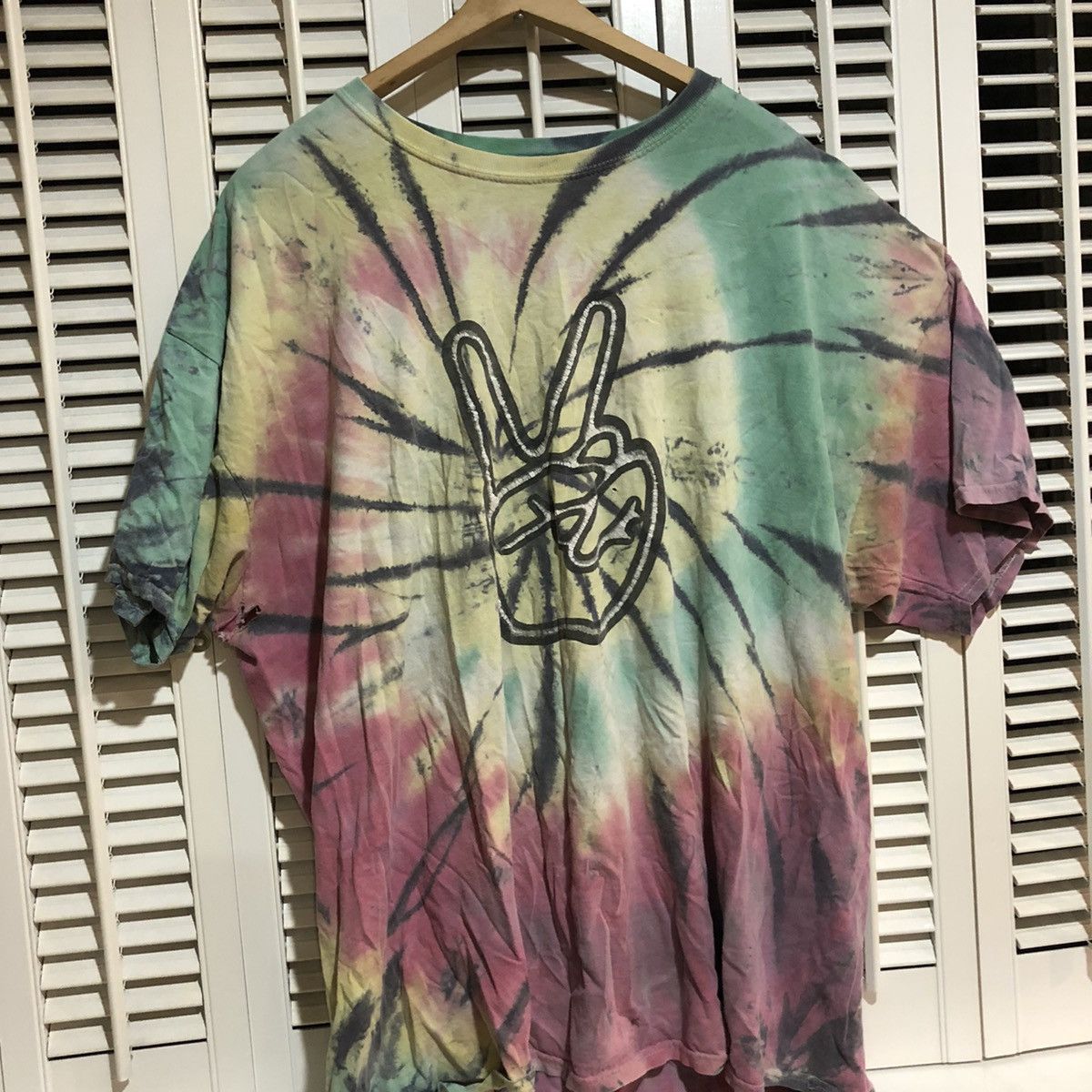 Vintage Faded Rasta Peace Sign T-Shirt Size US XXL / EU 58 / 5 - 1 Thumbnail