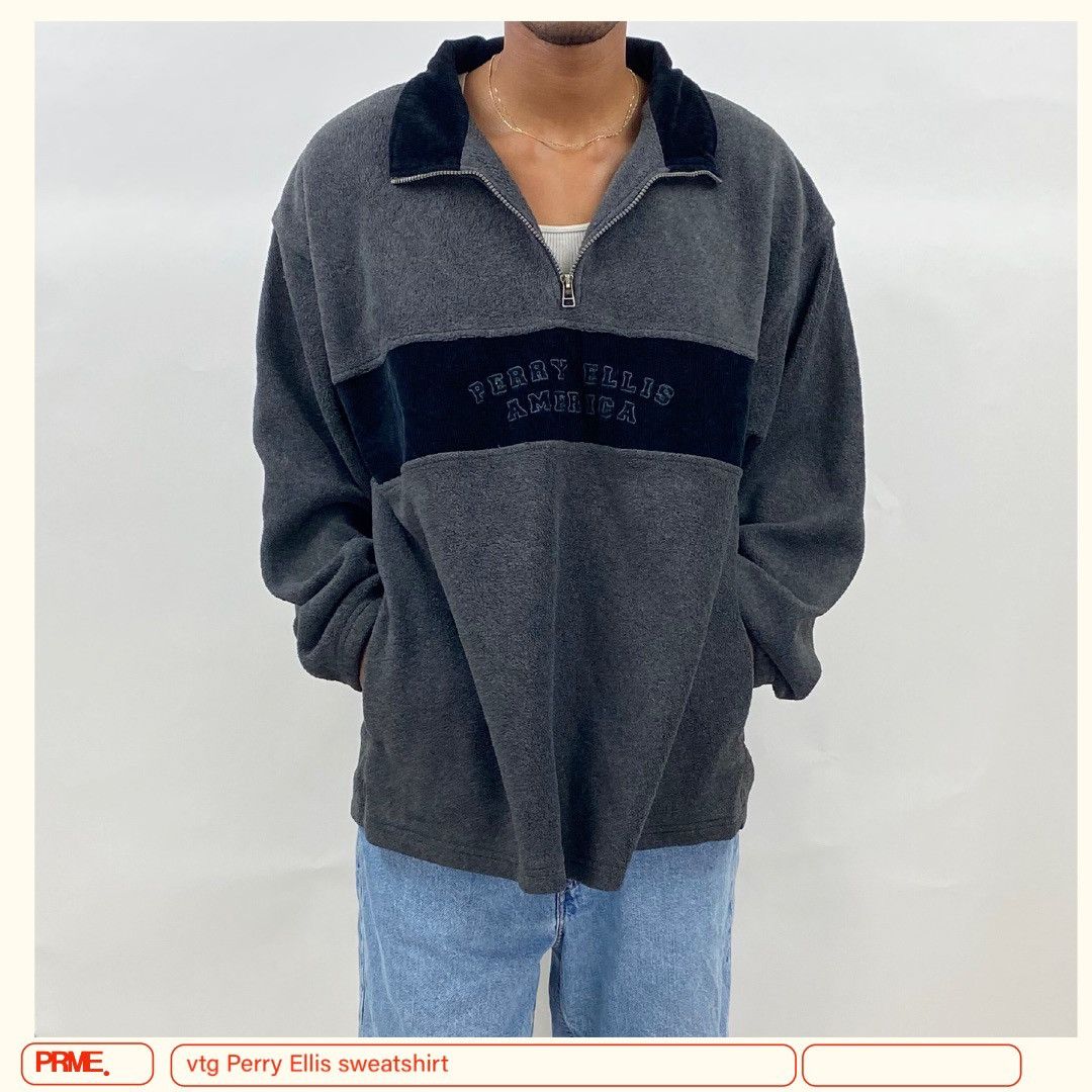 Perry Ellis vintage 90s PERRY ELLIS AMERICA Spellout pullover sweatshirt Size US XXL / EU 58 / 5 - 4 Thumbnail