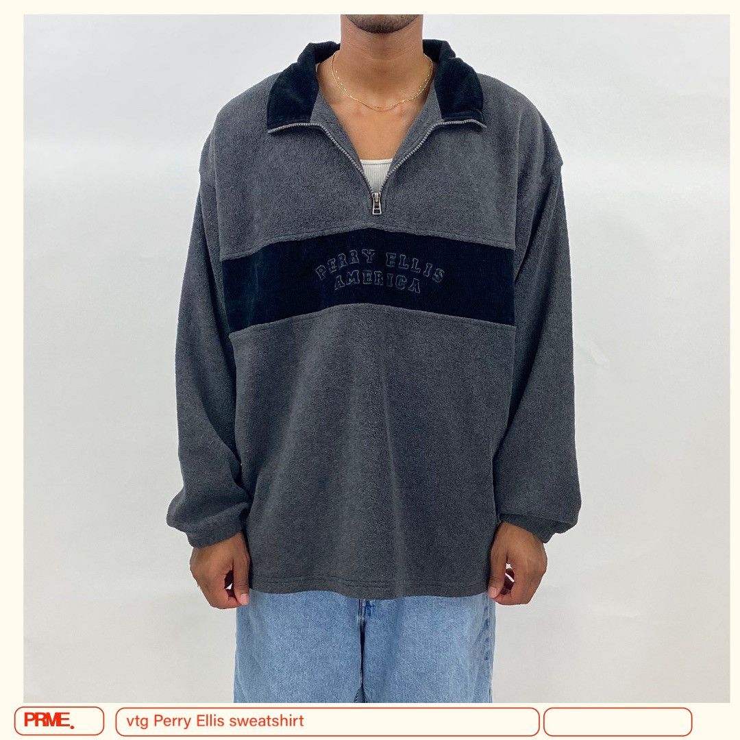 Perry Ellis vintage 90s PERRY ELLIS AMERICA Spellout pullover sweatshirt Size US XXL / EU 58 / 5 - 2 Thumbnail