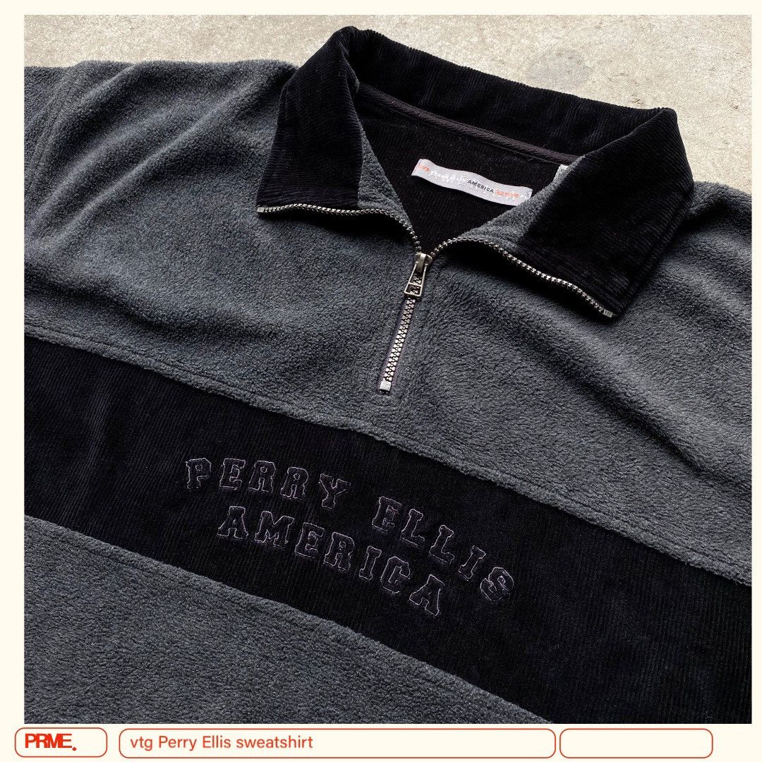 Perry Ellis vintage 90s PERRY ELLIS AMERICA Spellout pullover sweatshirt Size US XXL / EU 58 / 5 - 3 Thumbnail