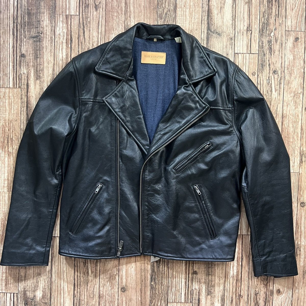 Image of Levis x Levis Made Crafted Levi's Made & Crafted Leather Jacket in Black, Men's (Size Large)