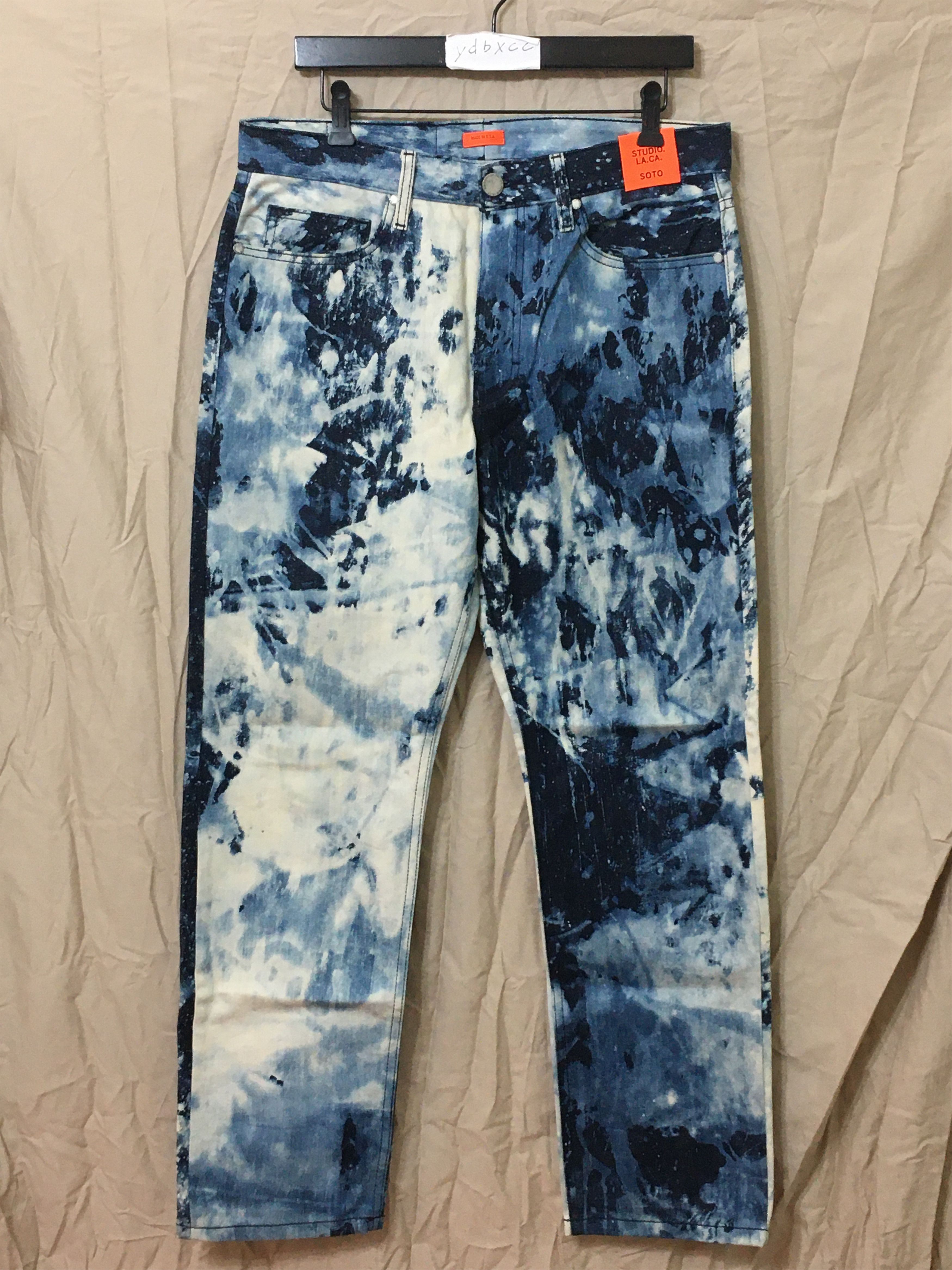 image of Sterling Ruby Ss20 Indigo Soto C Jeans in Bleached, Men's (Size 33)