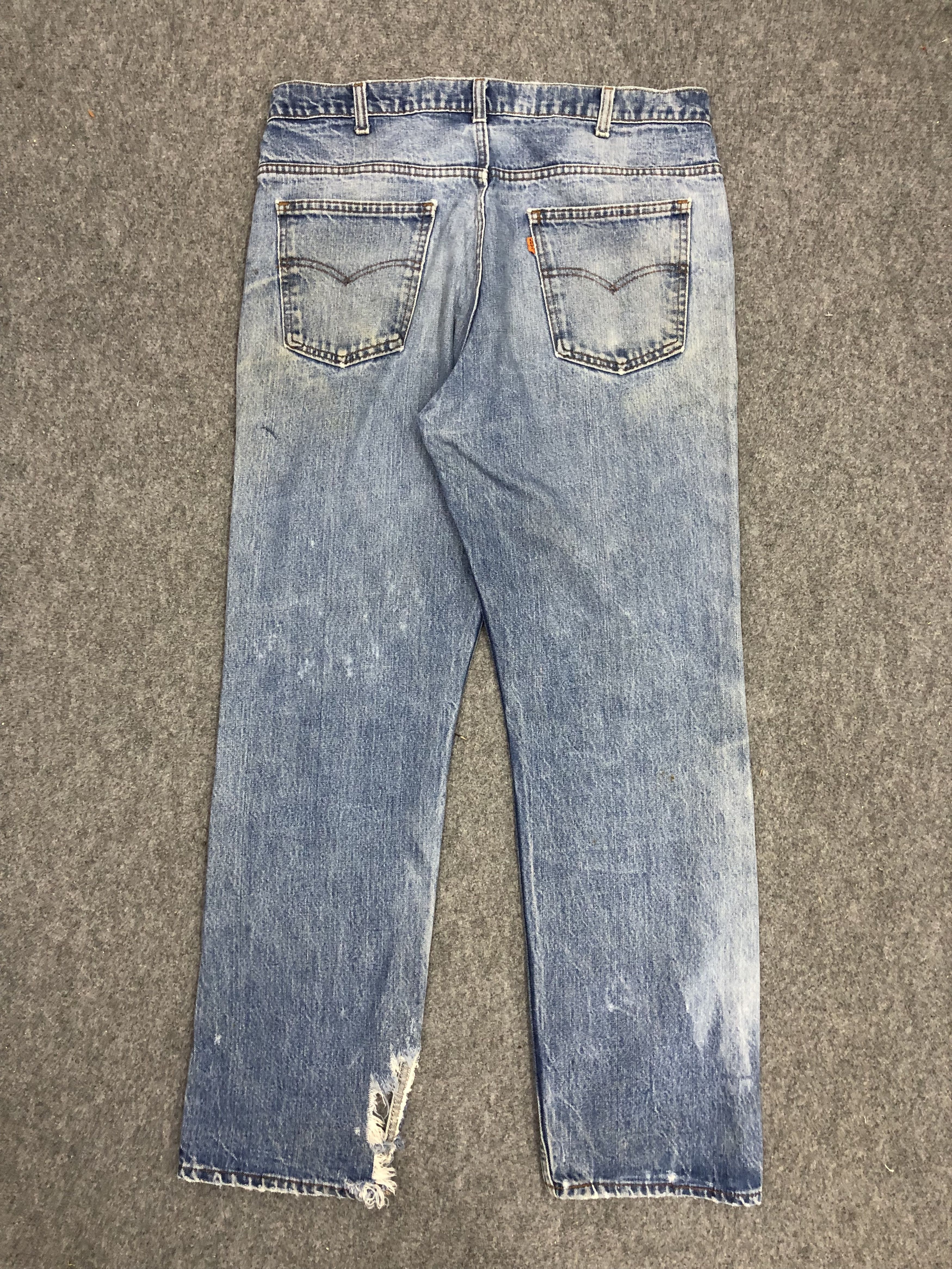 Levi's Vintage Distressed Levis Faded Blue Orange Tab Jeans DP1146 Size US 37 - 3 Thumbnail