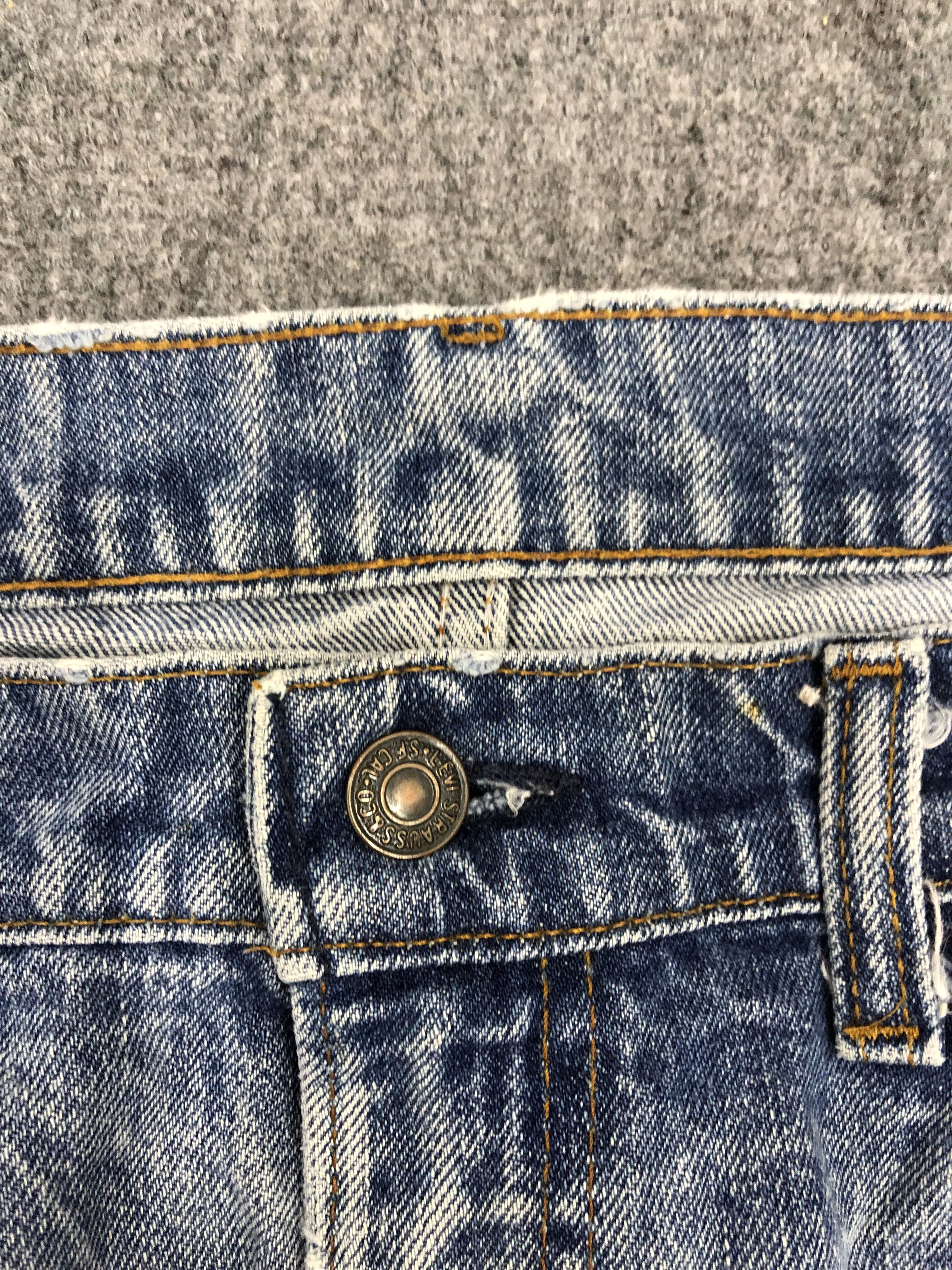 Levi's Vintage Distressed Levis Faded Blue Orange Tab Jeans DP1146 Size US 37 - 5 Thumbnail
