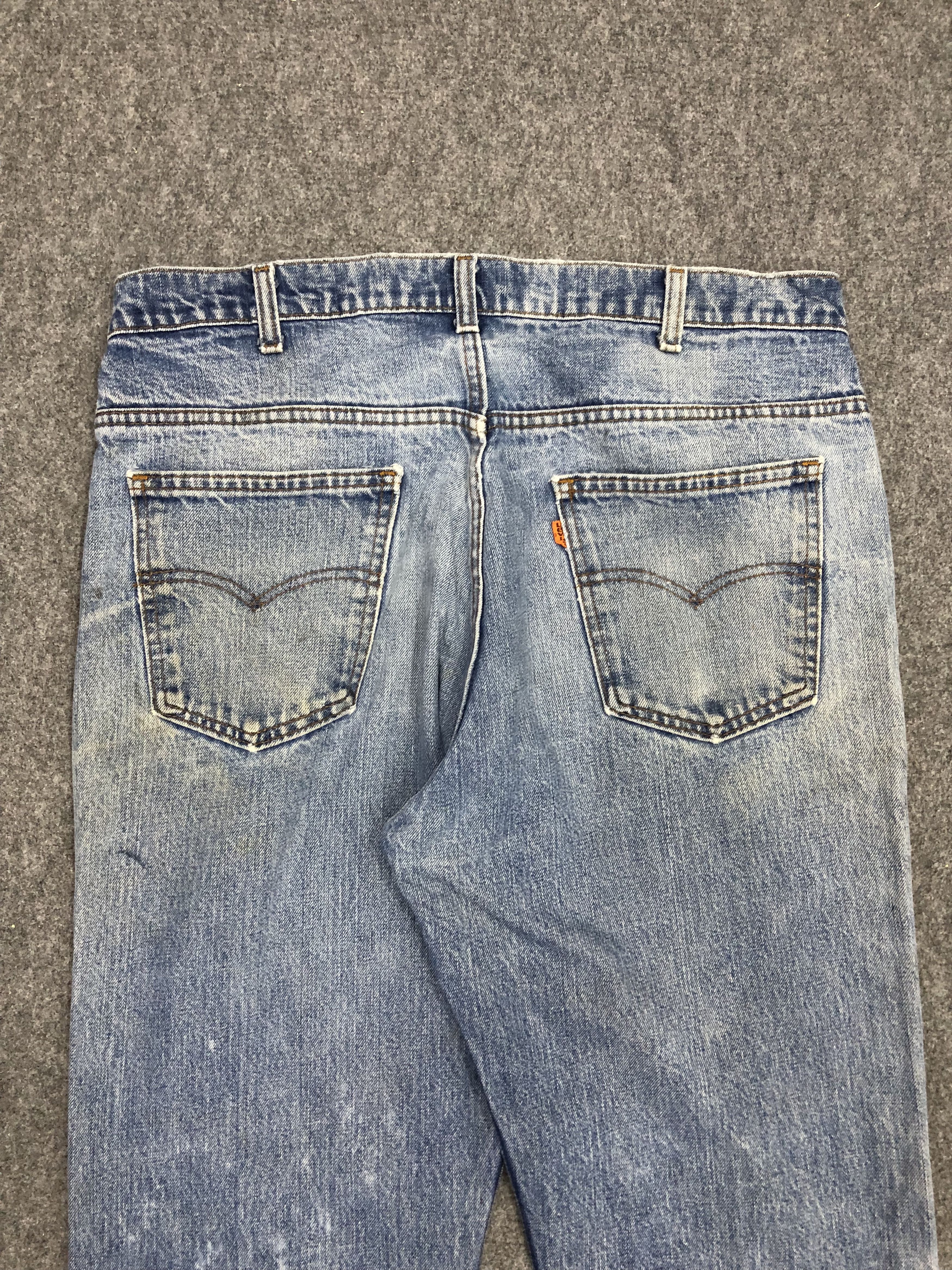 Levi's Vintage Distressed Levis Faded Blue Orange Tab Jeans DP1146 Size US 37 - 4 Thumbnail