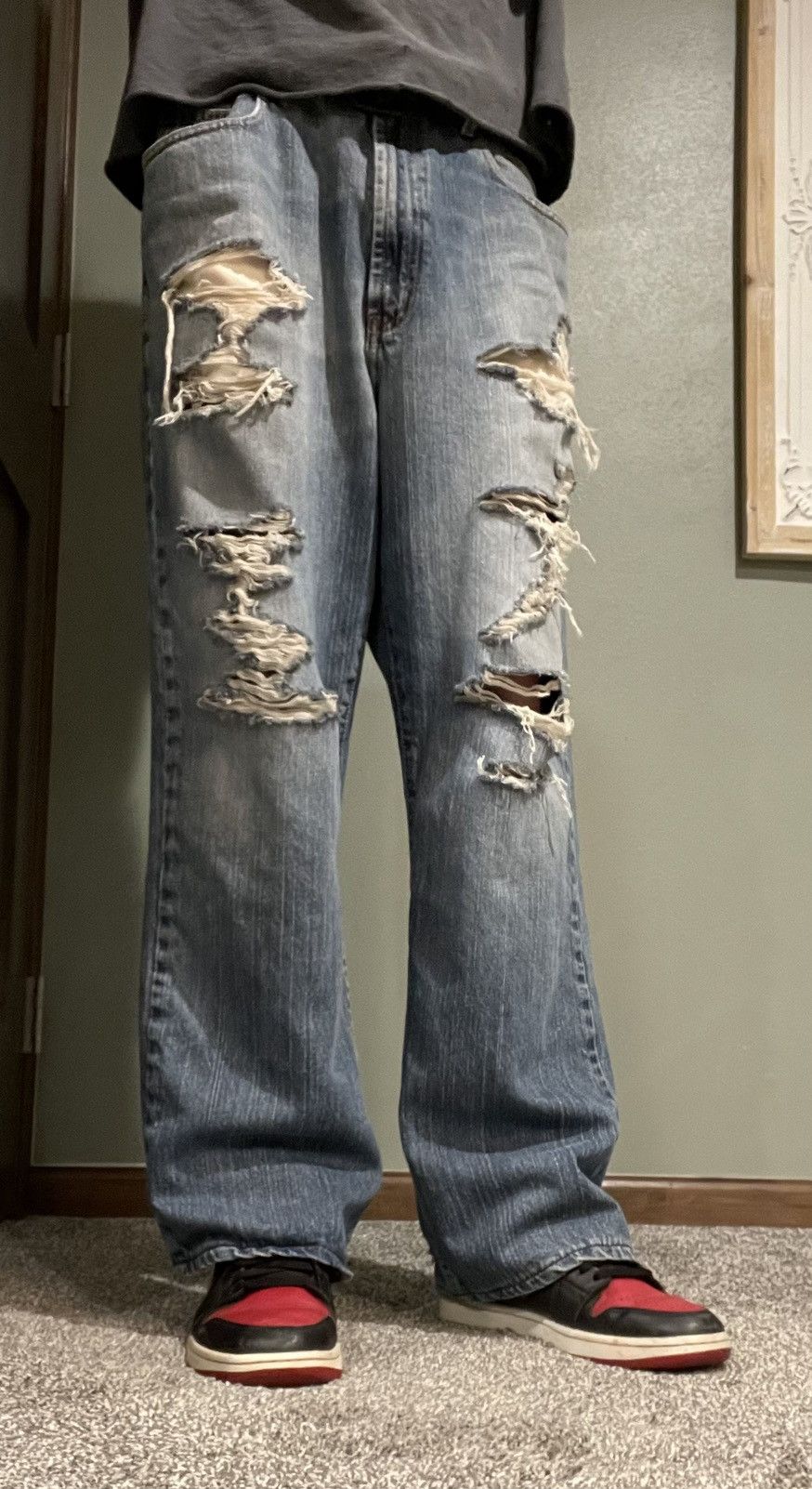Vintage Baggy Distressed Denim 36x32 Size US 36 / EU 52 - 5 Thumbnail