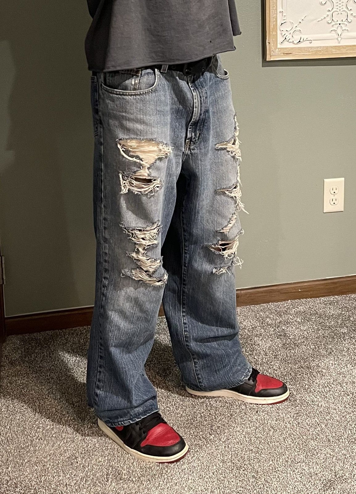 Vintage Baggy Distressed Denim 36x32 Size US 36 / EU 52 - 4 Thumbnail