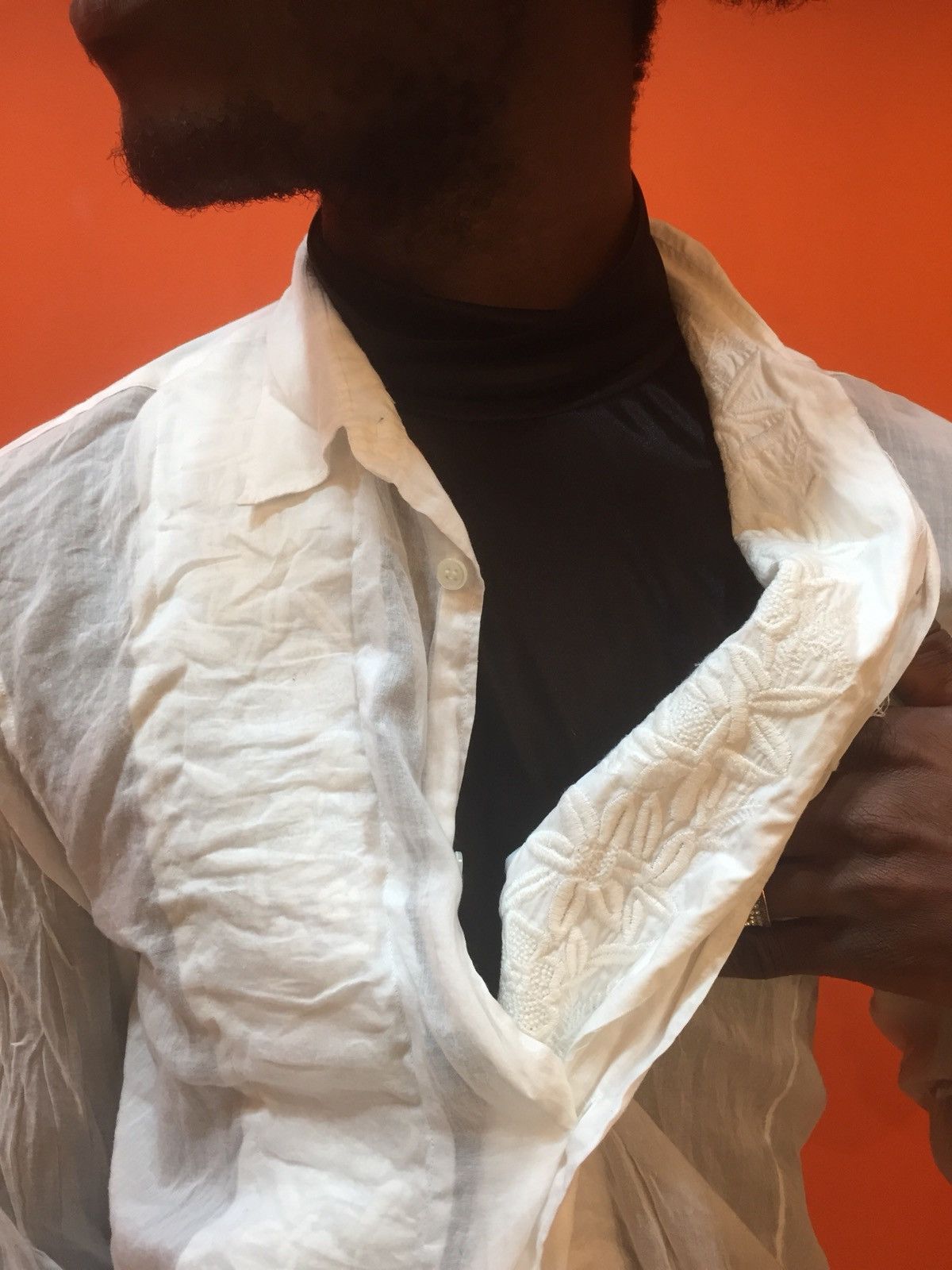 AW1998 HOMME PLUS HIDDEN EMBROIDERY SHIRT