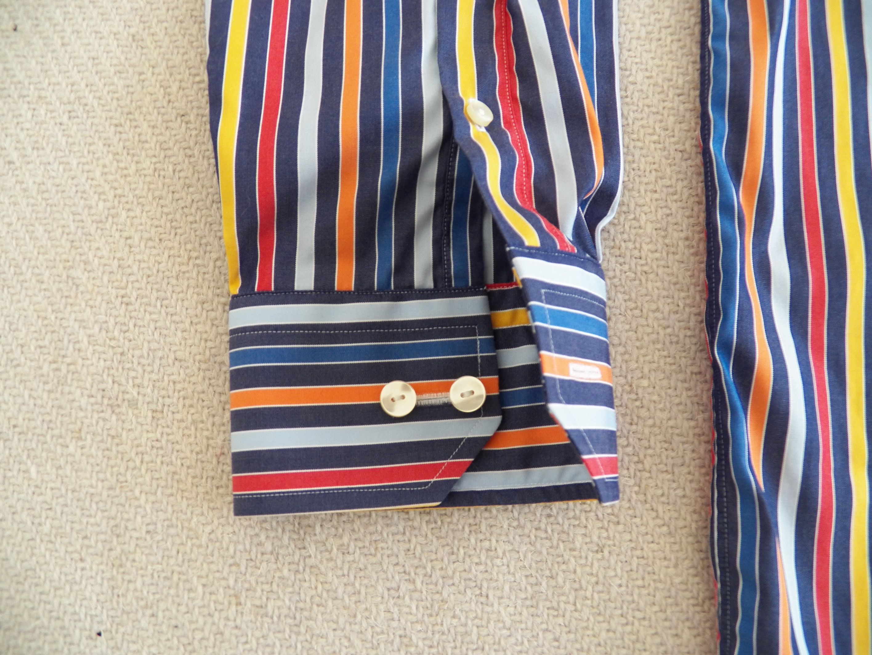 Eton Eton SHIRT 43 17 Multi Colored Stripe Cotton Contemporary Size 42R - 5 Thumbnail