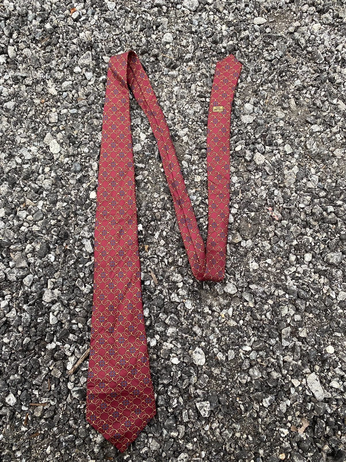 Celine Celine Silk Red Tie Made in Spain Size ONE SIZE - 1 Thumbnail