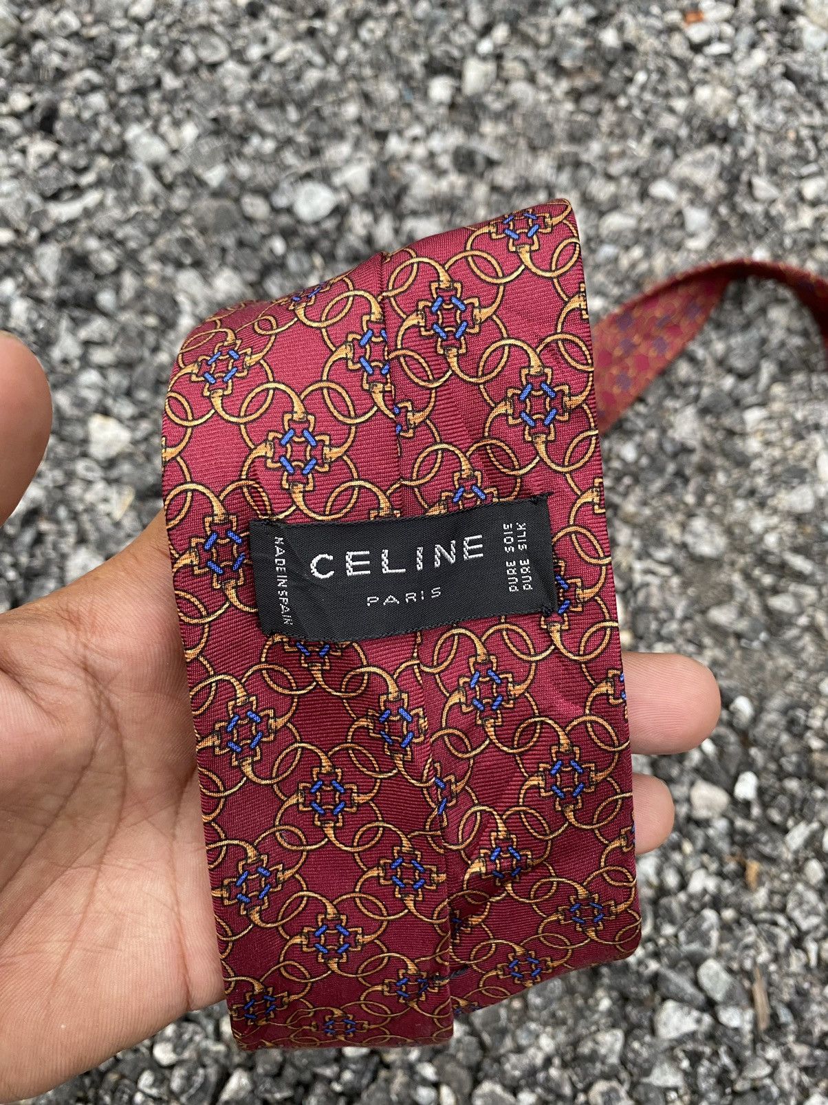 Celine Celine Silk Red Tie Made in Spain Size ONE SIZE - 3 Thumbnail