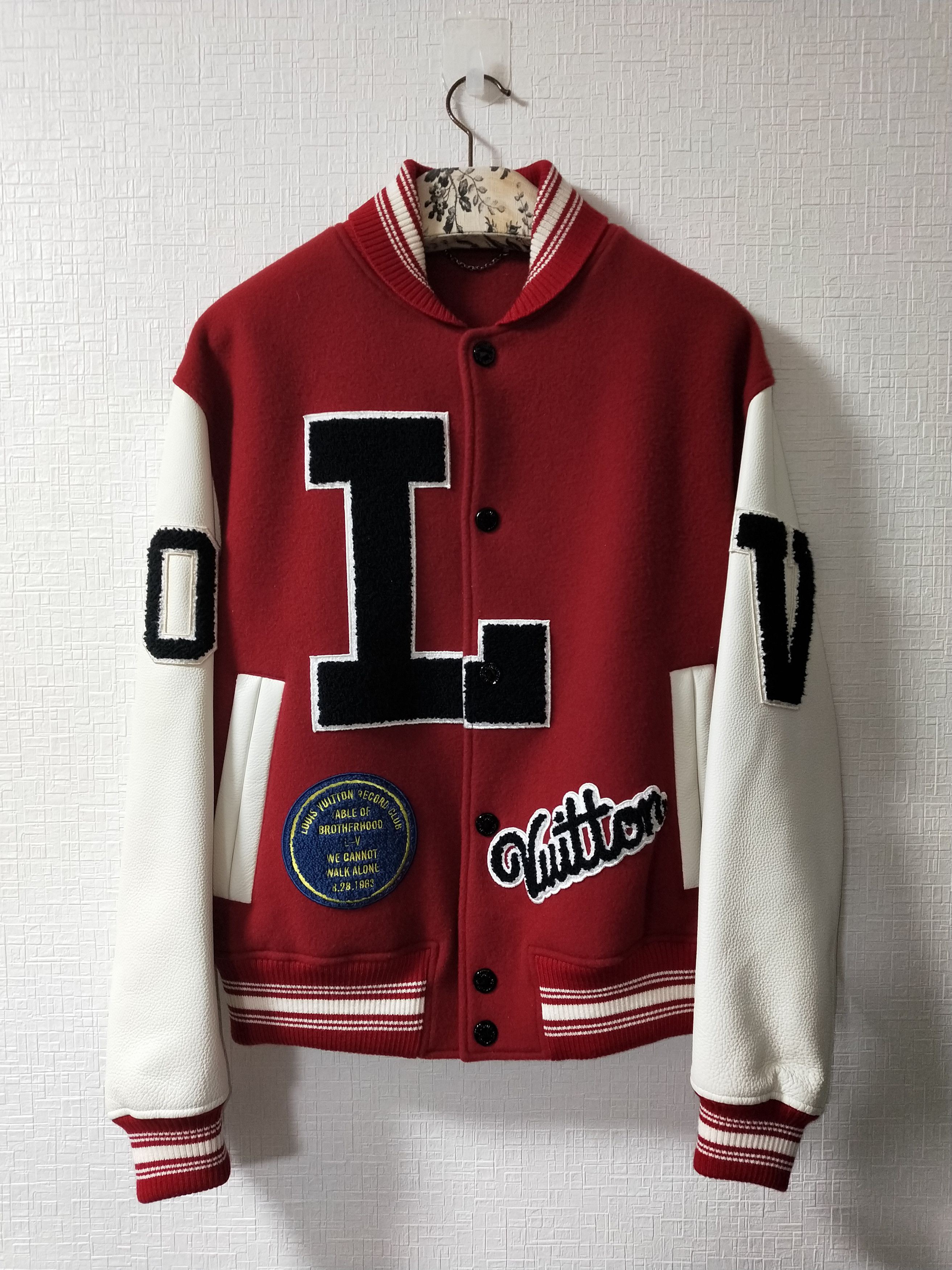 image of Louis Vuitton 'dreaming' Varsity Jacket in Red, Men's (Size Medium)