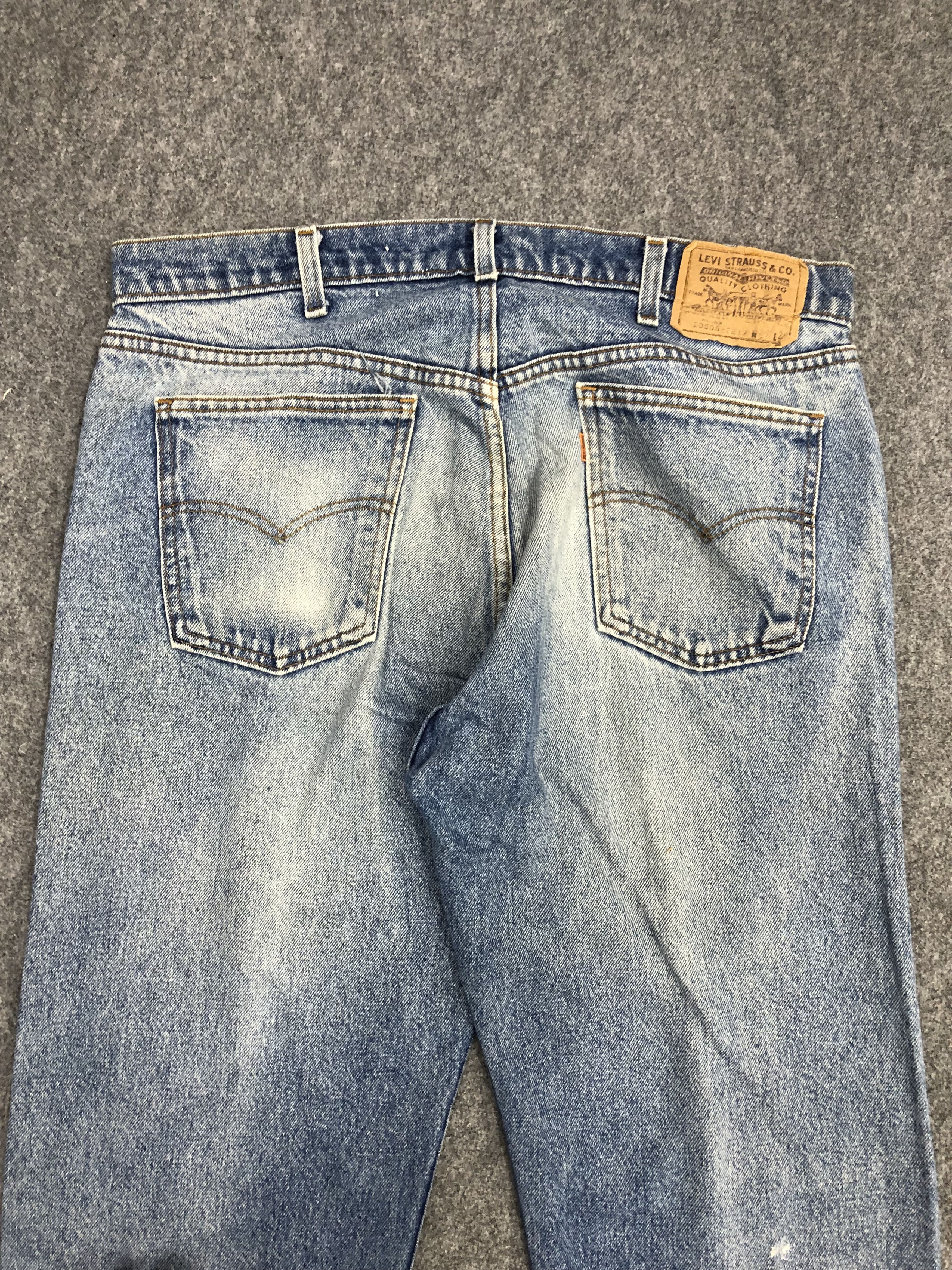 Levi's × Vintage Vintage 90s Levis 505 Orange Tabs Light Wash Jeans Size US 37 - 4 Thumbnail