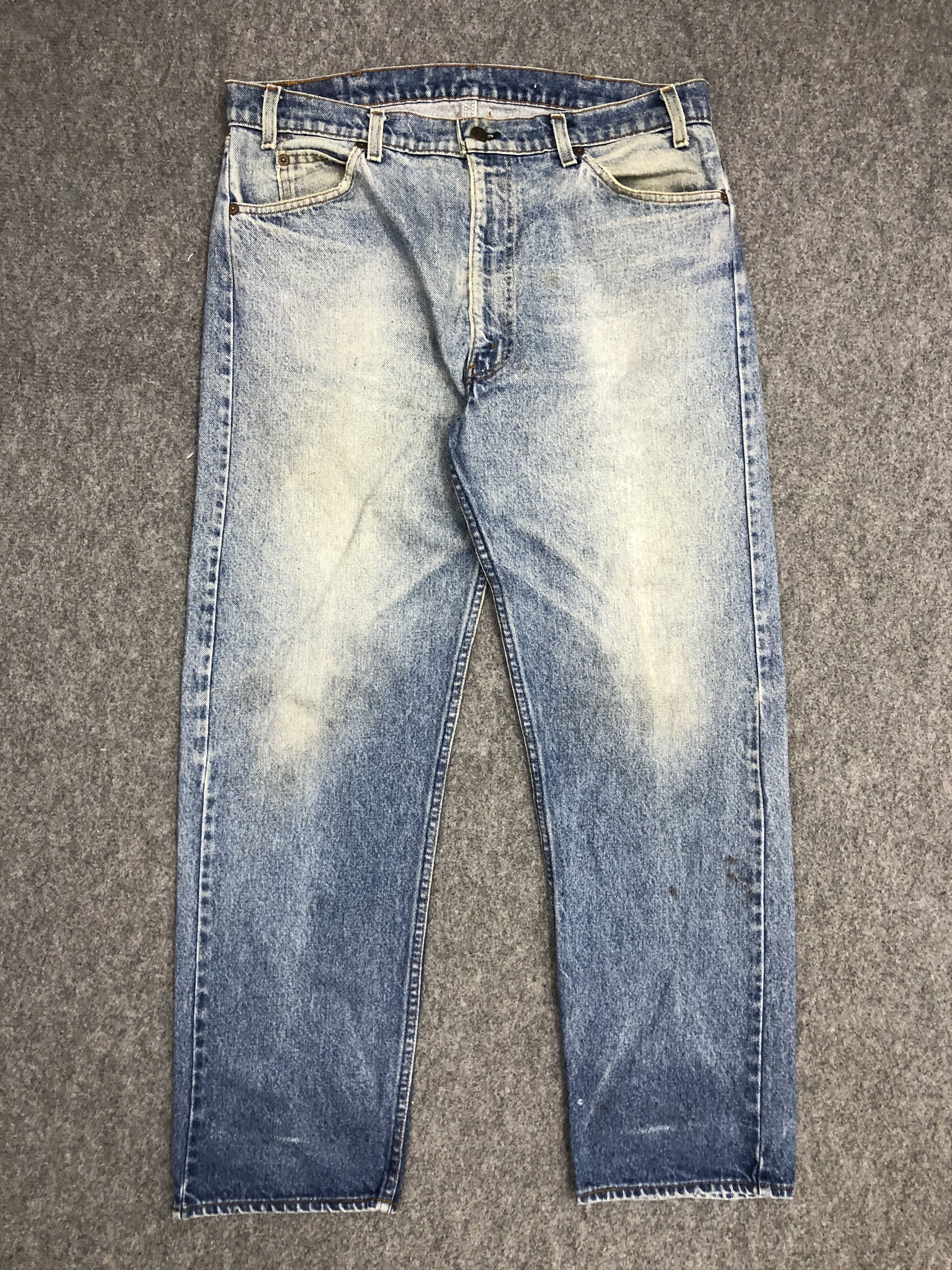 Levi's × Vintage Vintage 90s Levis 505 Orange Tabs Light Wash Jeans Size US 37 - 1 Thumbnail
